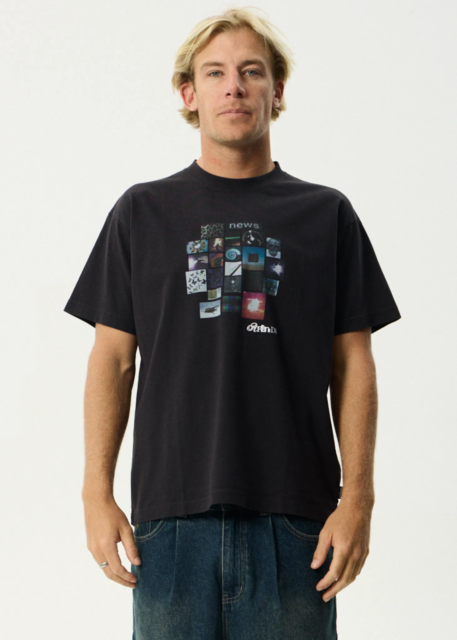 AFENDS Mens Framed - Boxy Tee - Stone Black sold by Afends product image thumbnail 3