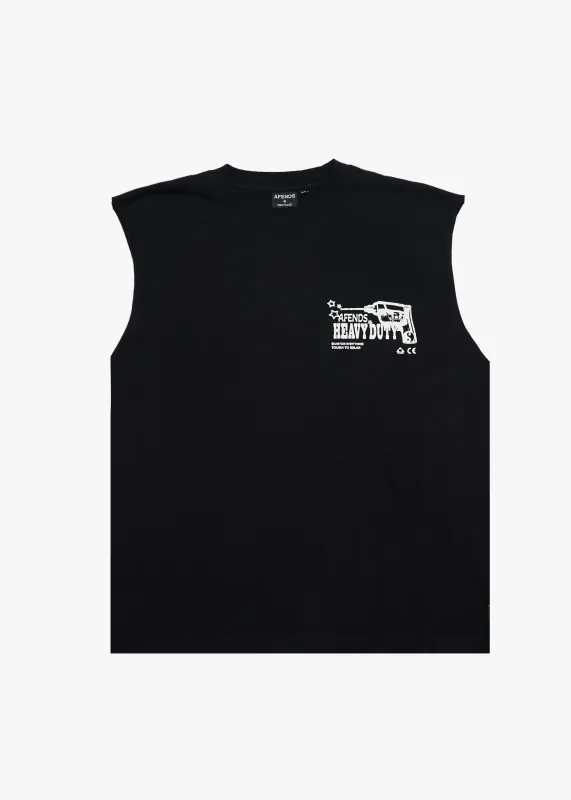 AFENDS Mens Heavy Duty - Sleeveless Tee - Black made by Afends