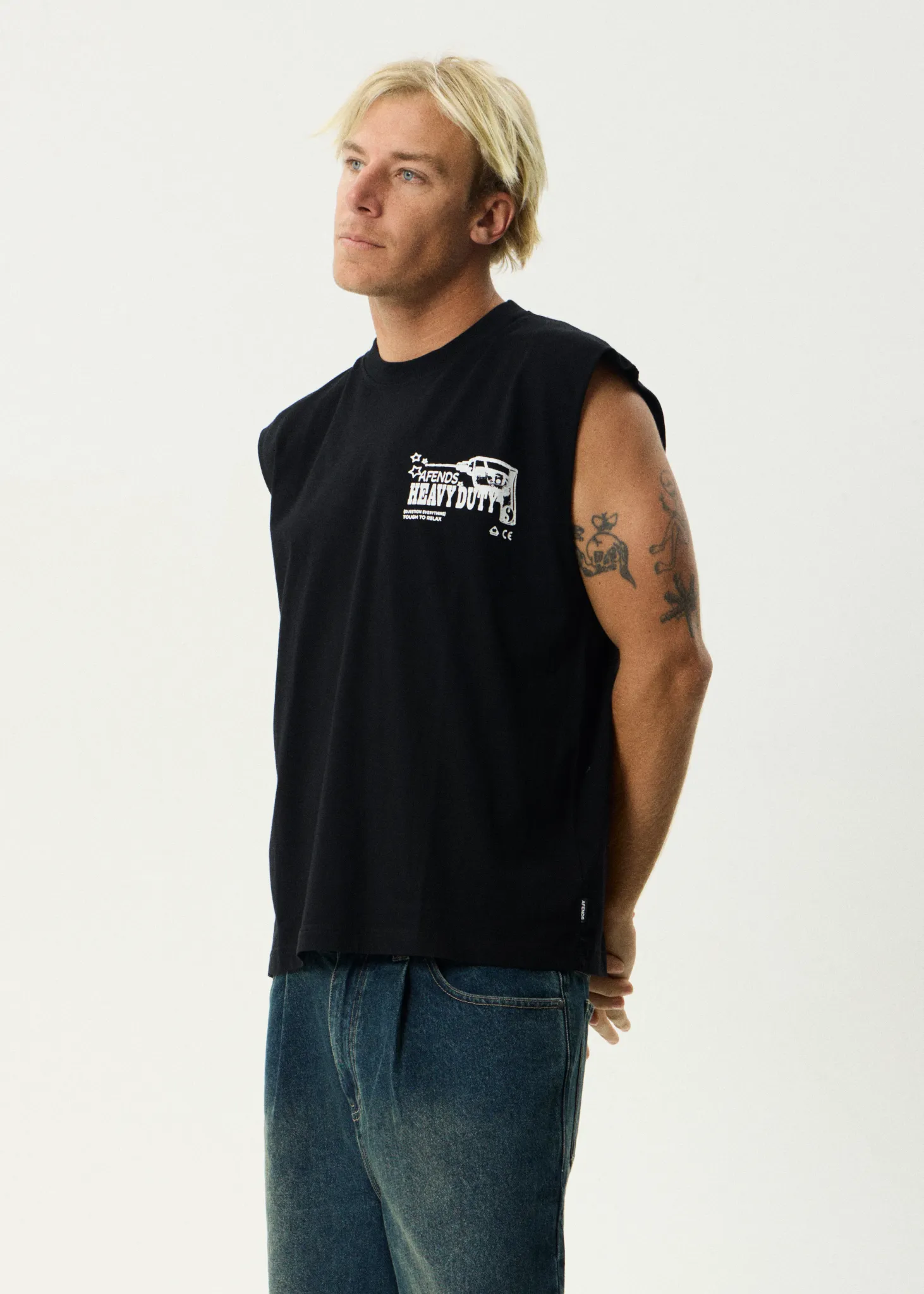 AFENDS Mens Heavy Duty - Sleeveless Tee - Black sold by Afends product image thumbnail 4