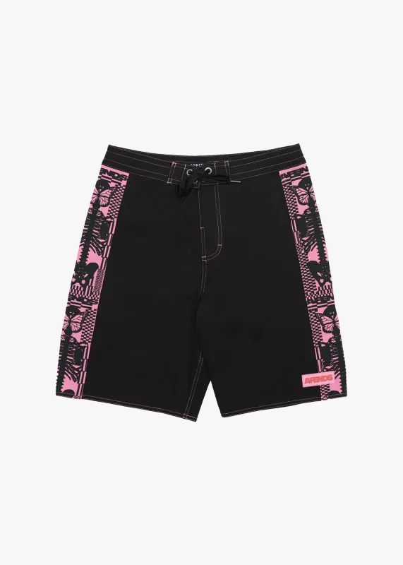 AFENDS Mens Boned - Surf Related V2 Boardshorts 20" - Black sold by Afends