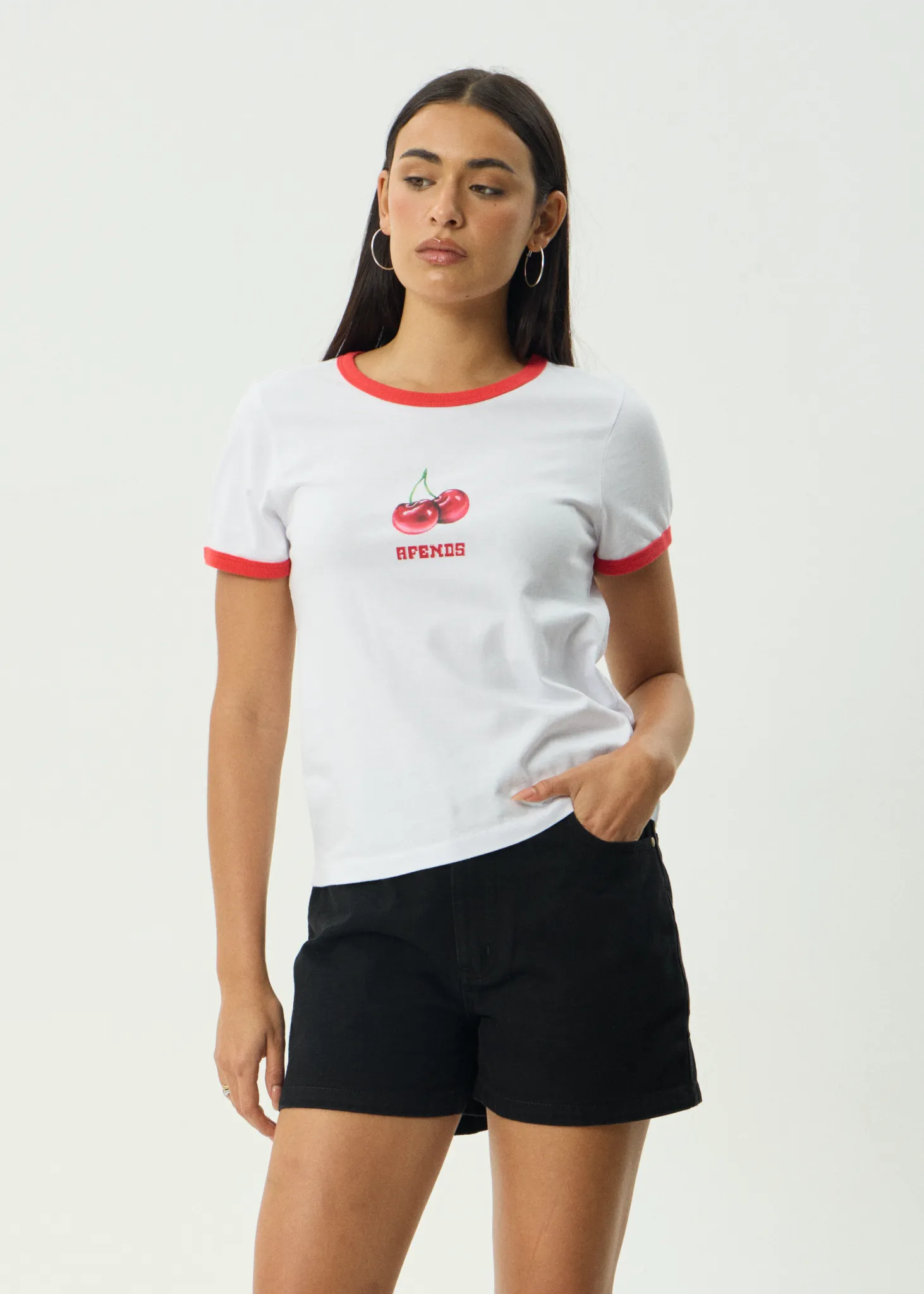 AFENDS Womens Abiza - Ringer Tee - White sold by Afends