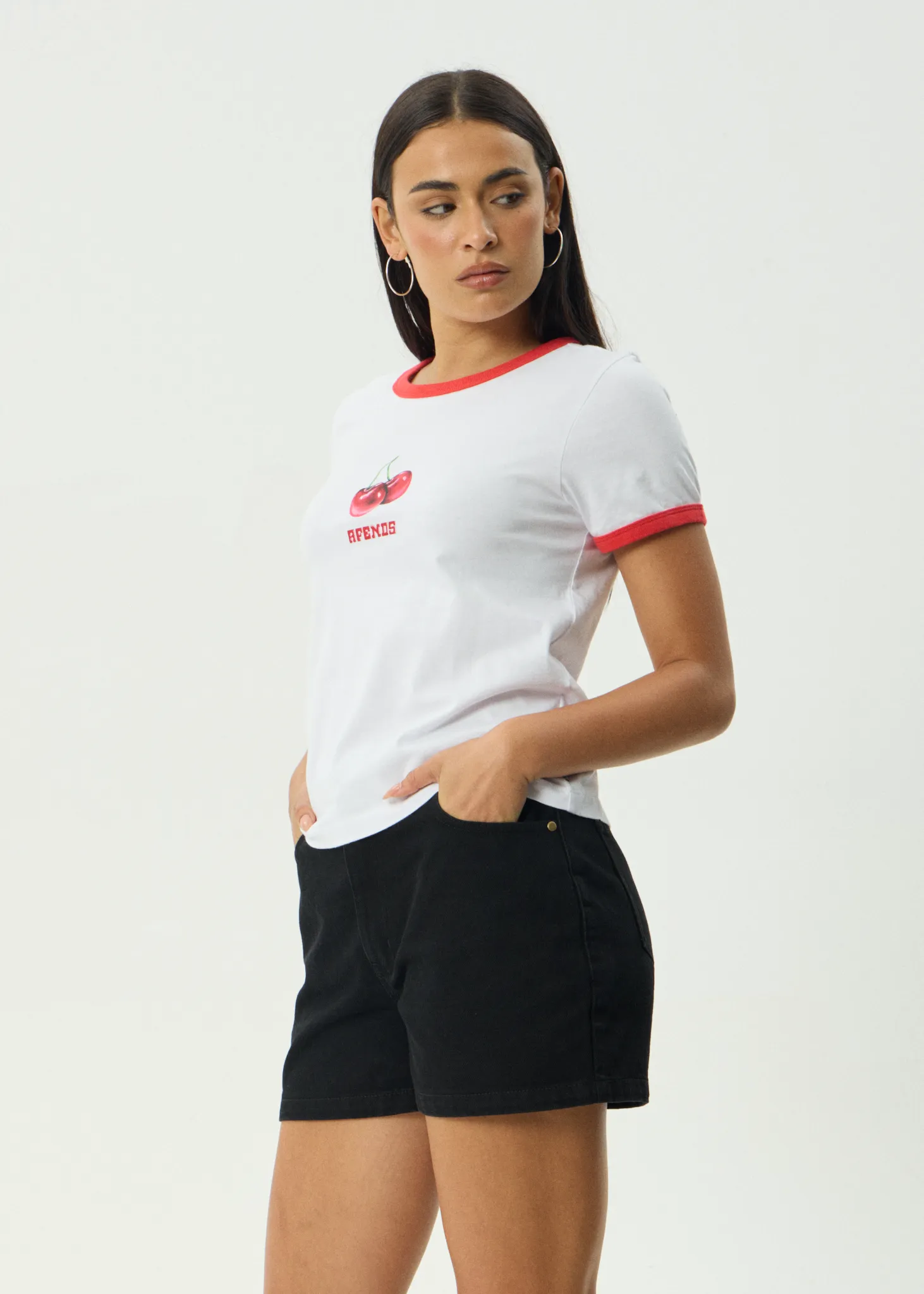 AFENDS Womens Abiza - Ringer Tee - White sold by Afends product image thumbnail 3