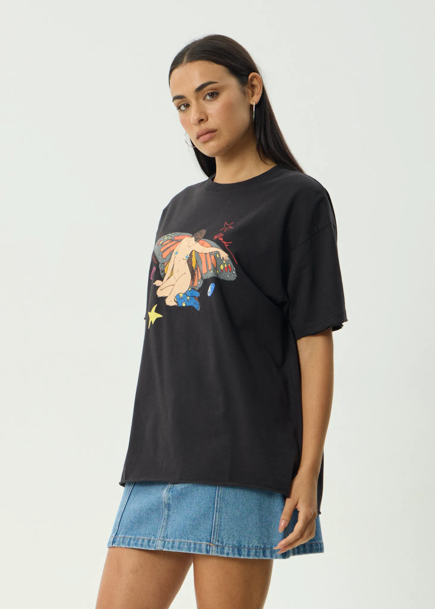 AFENDS Womens Easty - Oversized Tee - Stone Black sold by Afends product image thumbnail 3