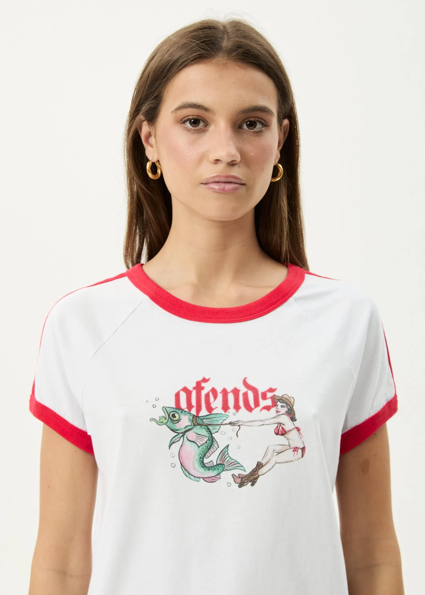 AFENDS Womens Catch And Release - Raglan Tee - White sold by Afends product image thumbnail 2