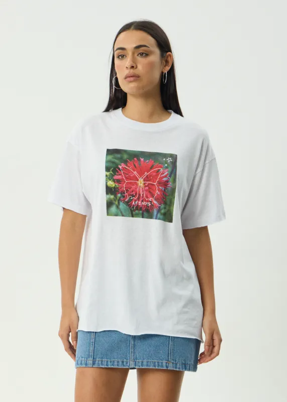 AFENDS Womens Open Up - Oversized Tee - White / Black sold by Afends