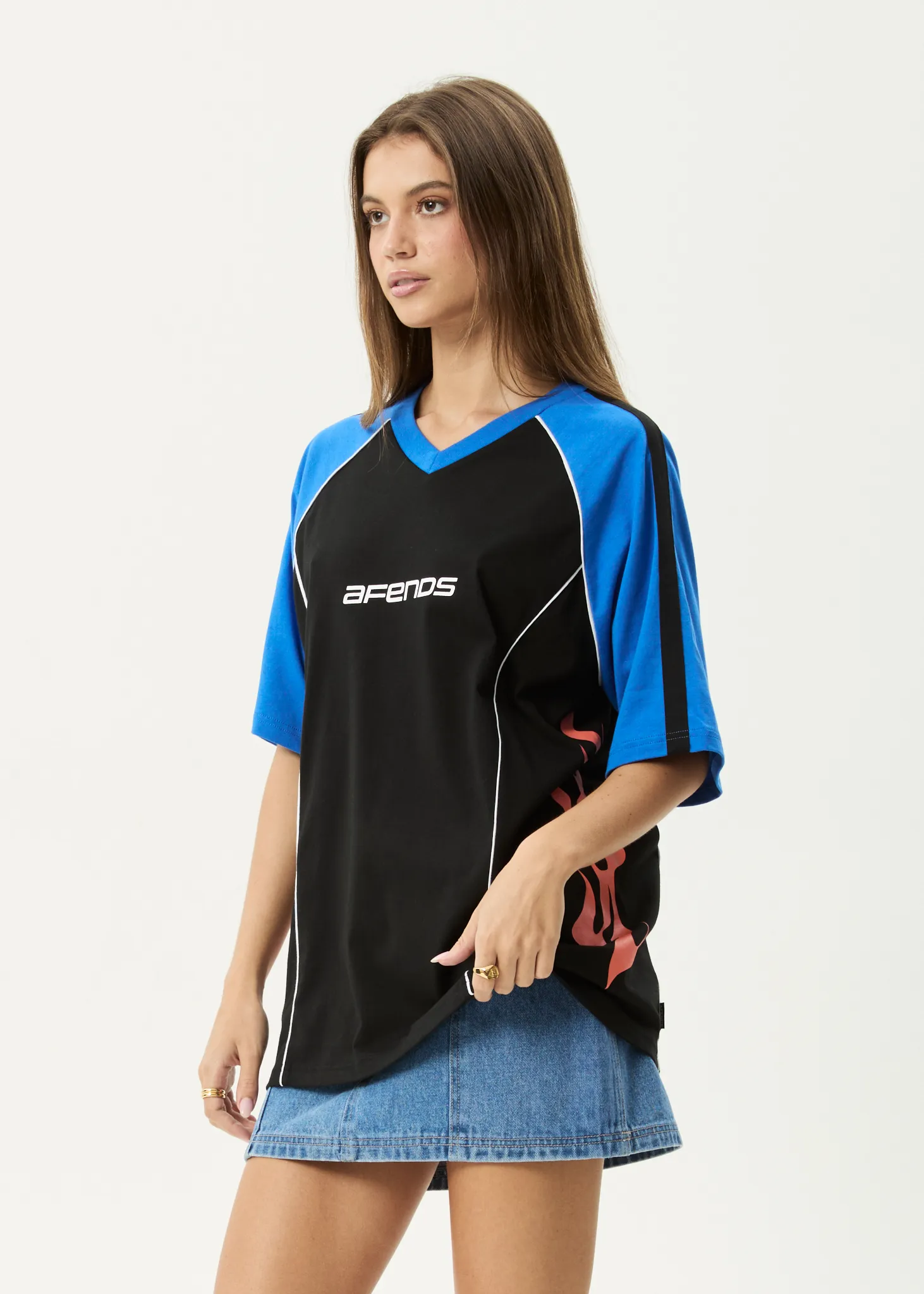 AFENDS Womens Fire Play - Oversized Tee - Black sold by Afends product image thumbnail 3