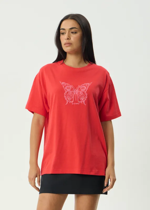 AFENDS Womens Fly Away - Oversized Tee - Tomato sold by Afends