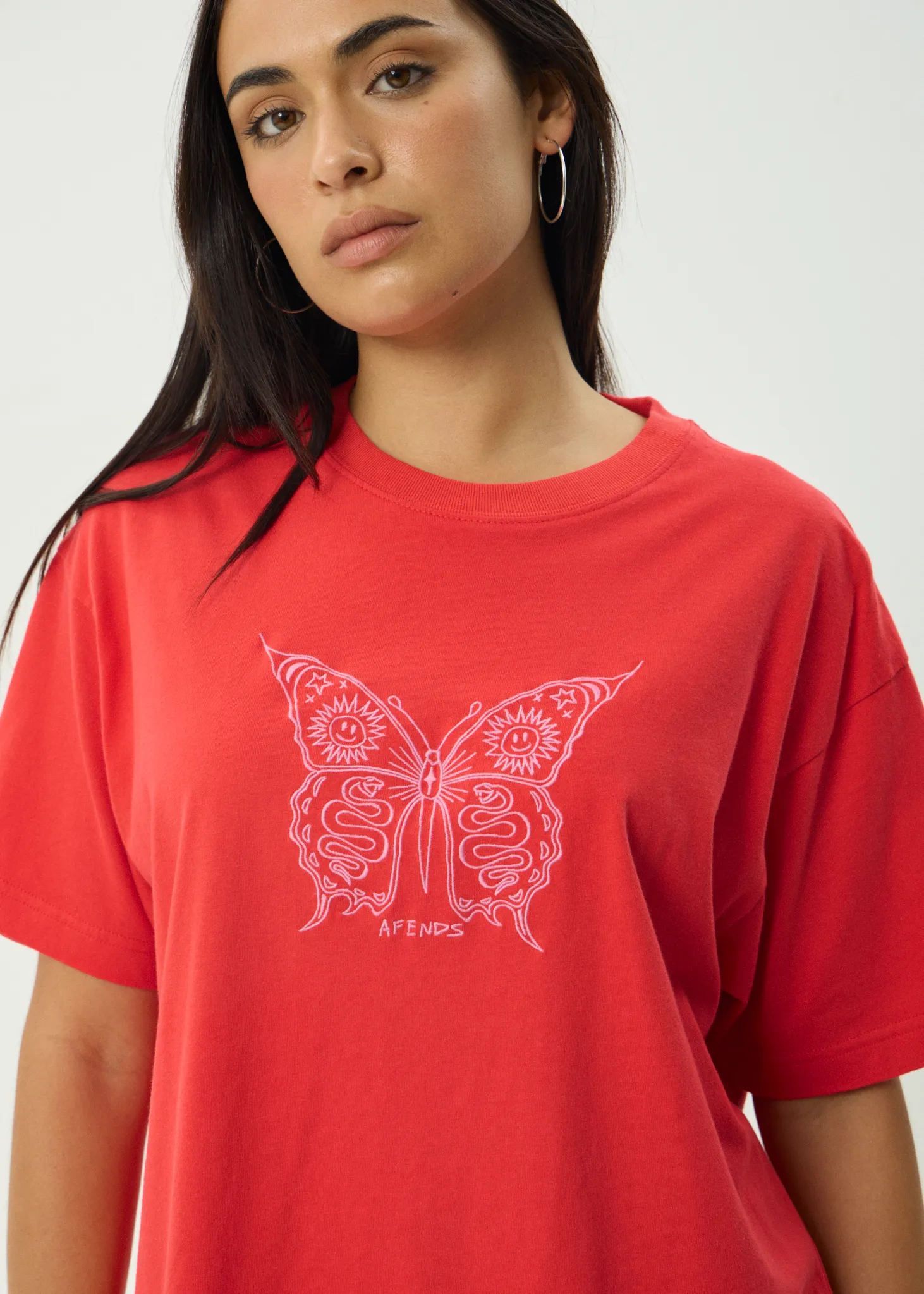 AFENDS Womens Fly Away - Oversized Tee - Tomato sold by Afends product image thumbnail 2