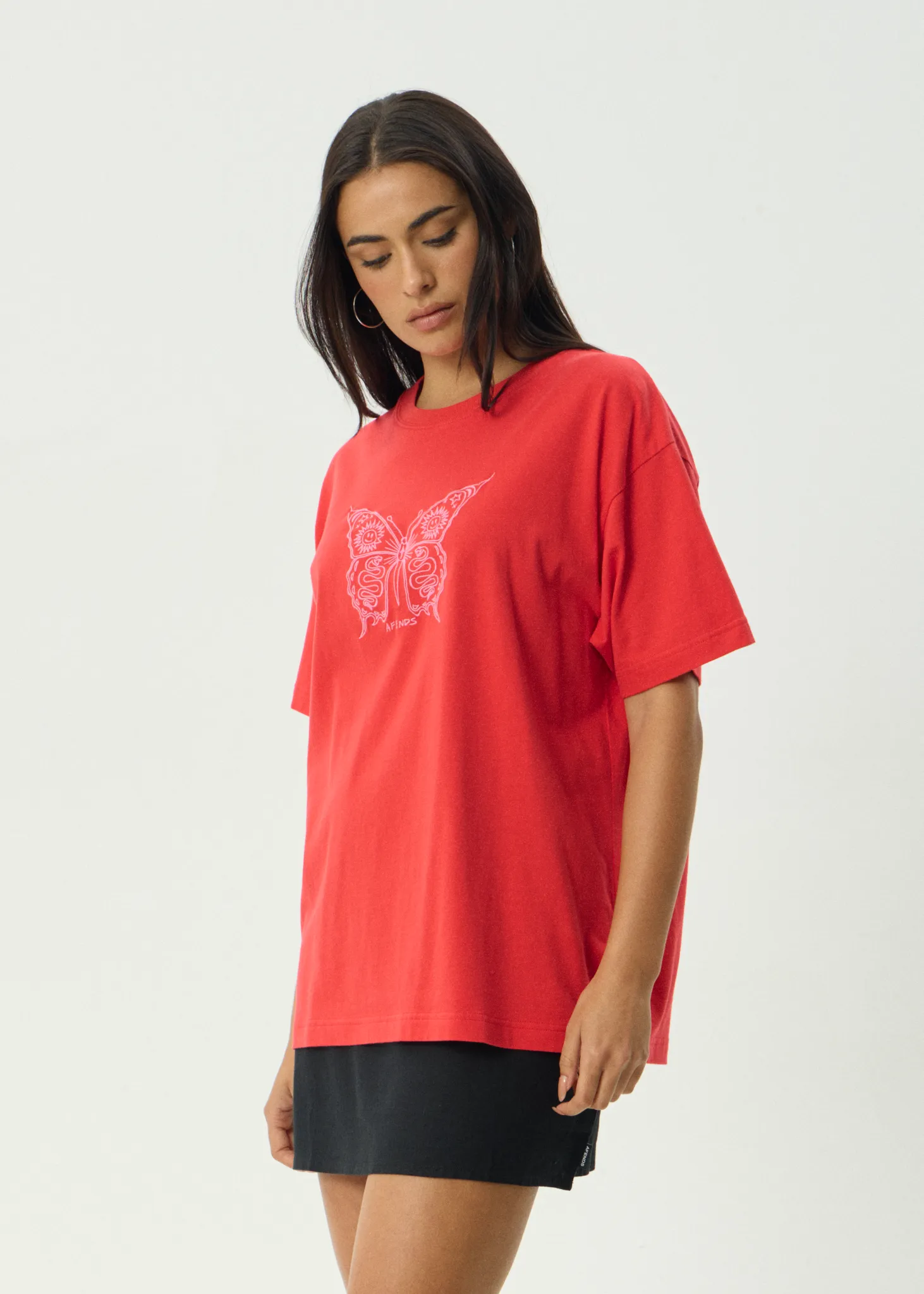 AFENDS Womens Fly Away - Oversized Tee - Tomato sold by Afends product image thumbnail 3
