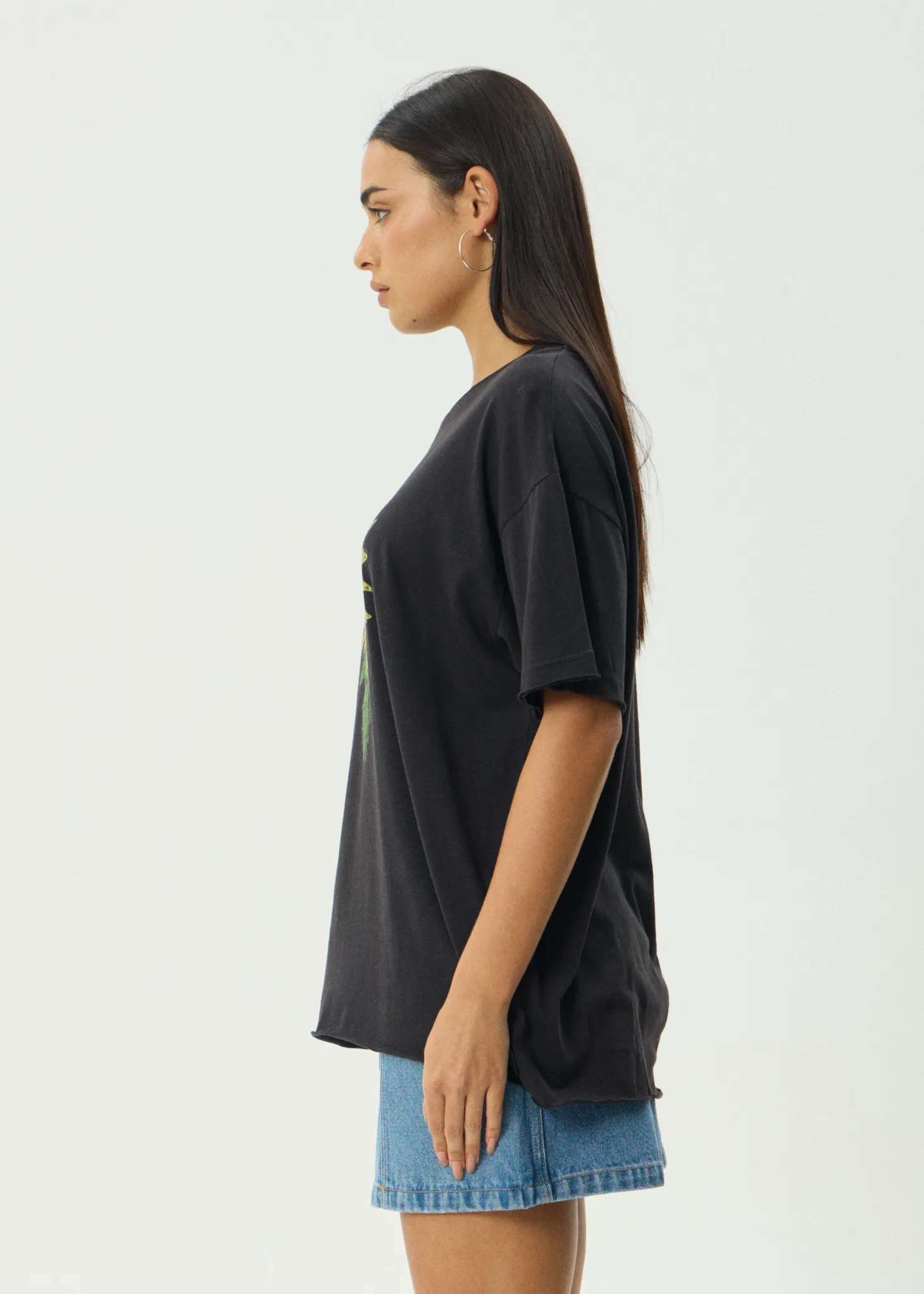 AFENDS Womens Sunnyflower - Oversized Tee - Stone Black sold by Afends product image thumbnail 4