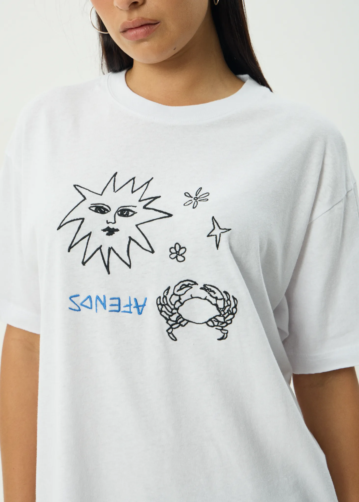 AFENDS Womens Sunbake - Oversized Tee - White sold by Afends product image thumbnail 2