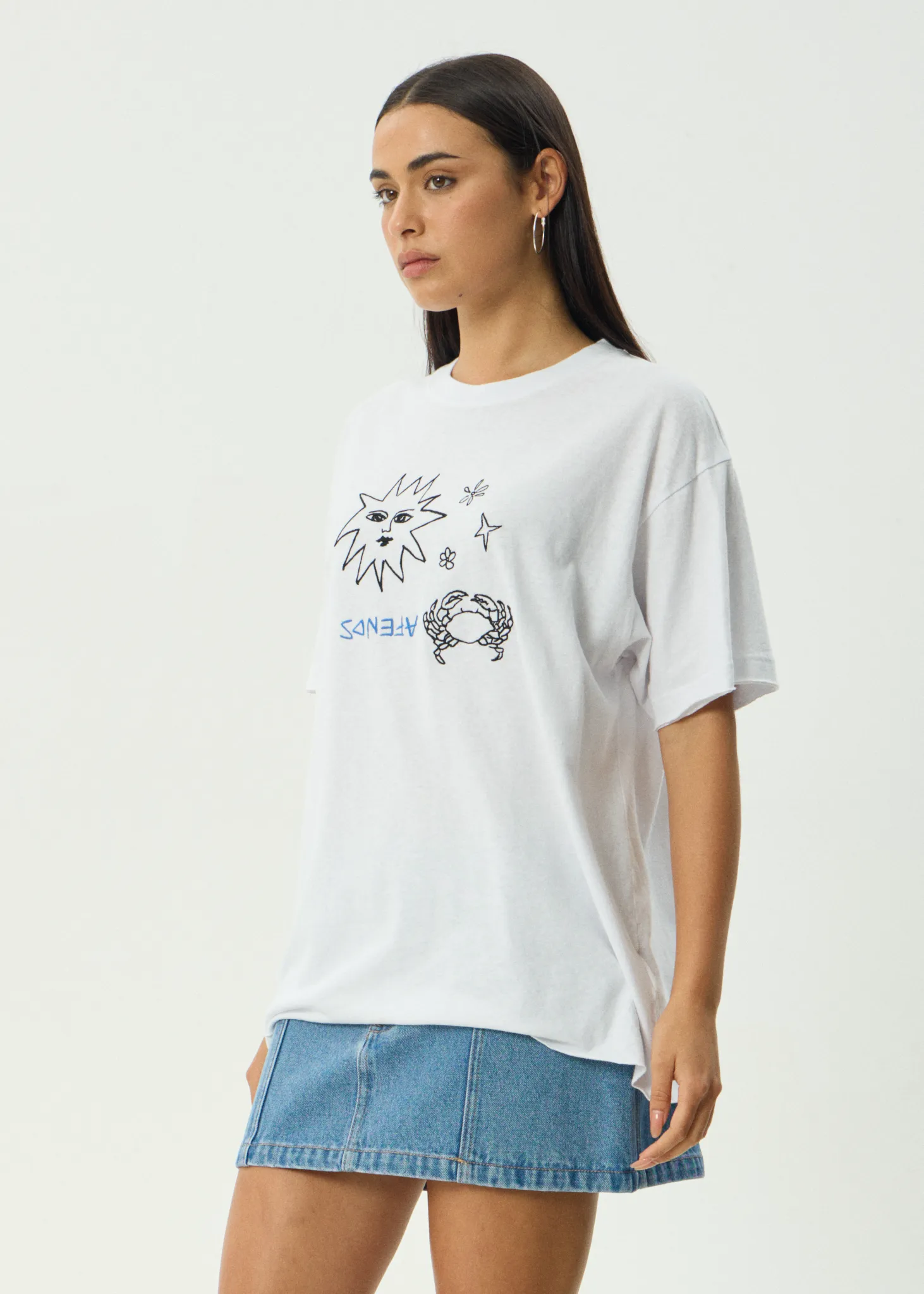 AFENDS Womens Sunbake - Oversized Tee - White sold by Afends product image thumbnail 3