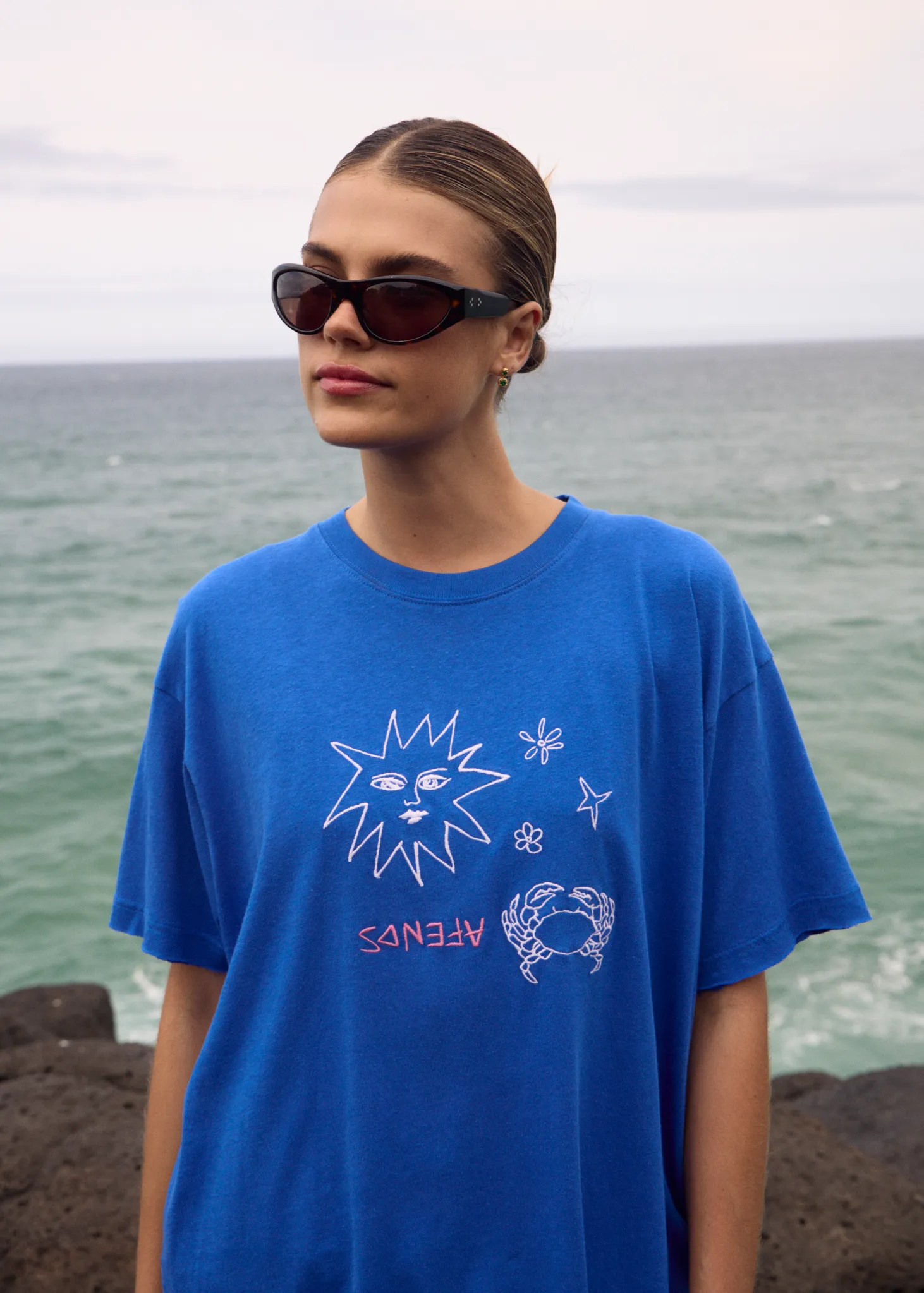AFENDS Womens Sunbake - Oversized Tee - Marina sold by Afends product image thumbnail 2