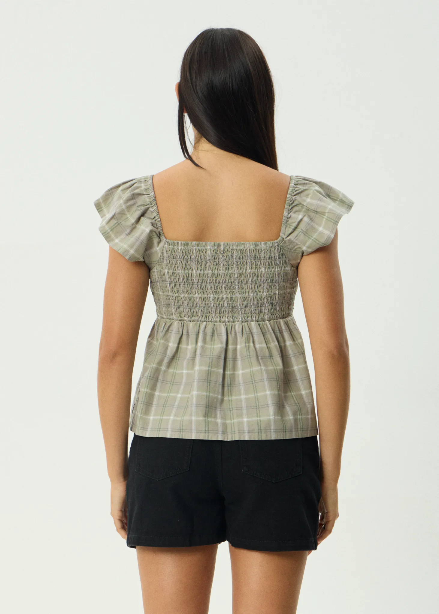 AFENDS Womens Scout - Check Top - Olive Check sold by Afends product image thumbnail 5