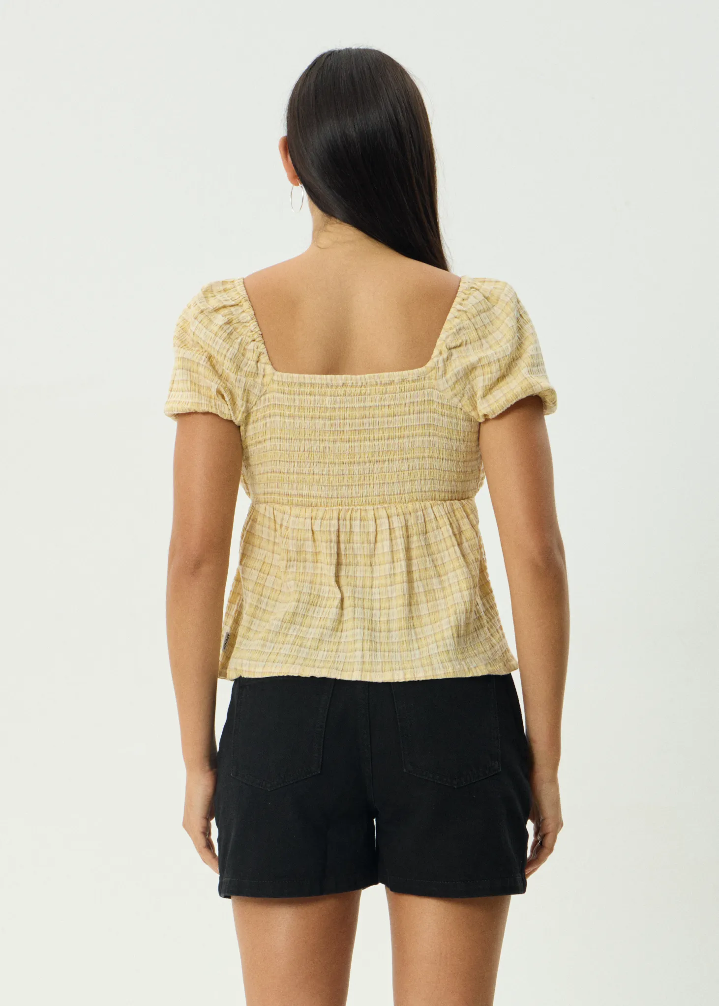 AFENDS Womens Sunday - Seersucker Top - Lemon Check sold by Afends product image thumbnail 5