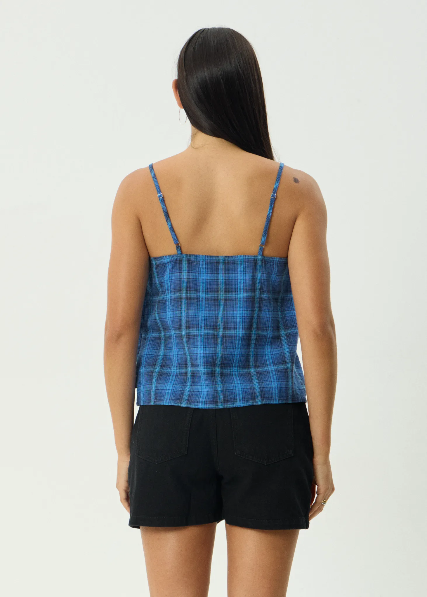 AFENDS Womens Camden - Seersucker Cami Top - Marina Check sold by Afends product image thumbnail 5