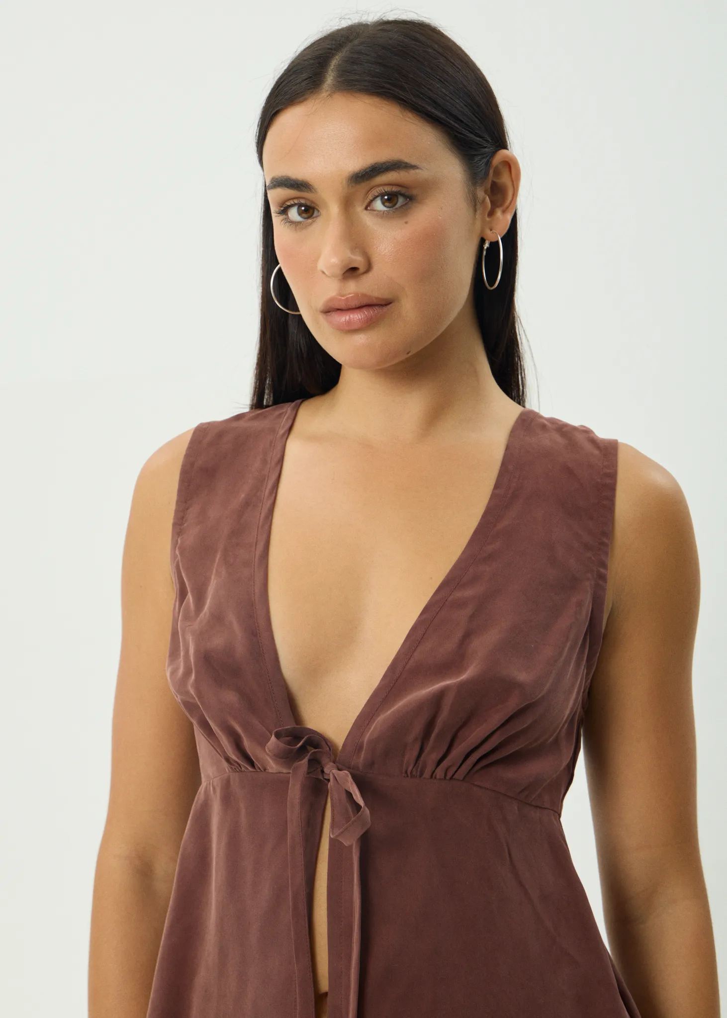 AFENDS Womens Delia - Cupro Top - Hazelnut sold by Afends product image thumbnail 2