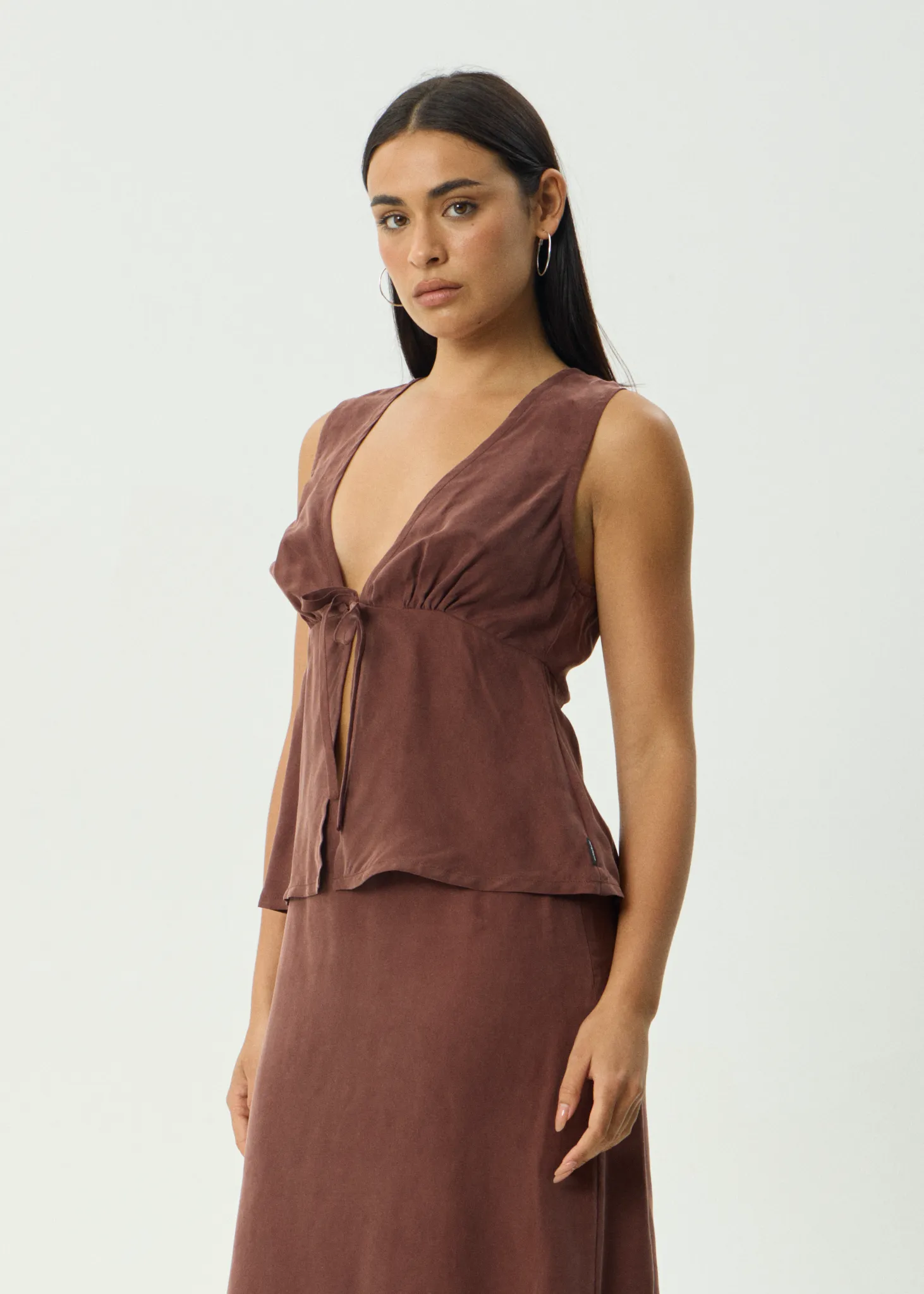 AFENDS Womens Delia - Cupro Top - Hazelnut sold by Afends product image thumbnail 3