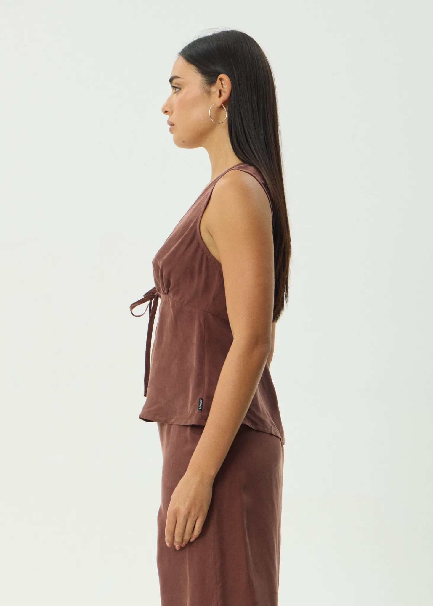 AFENDS Womens Delia - Cupro Top - Hazelnut sold by Afends product image thumbnail 4