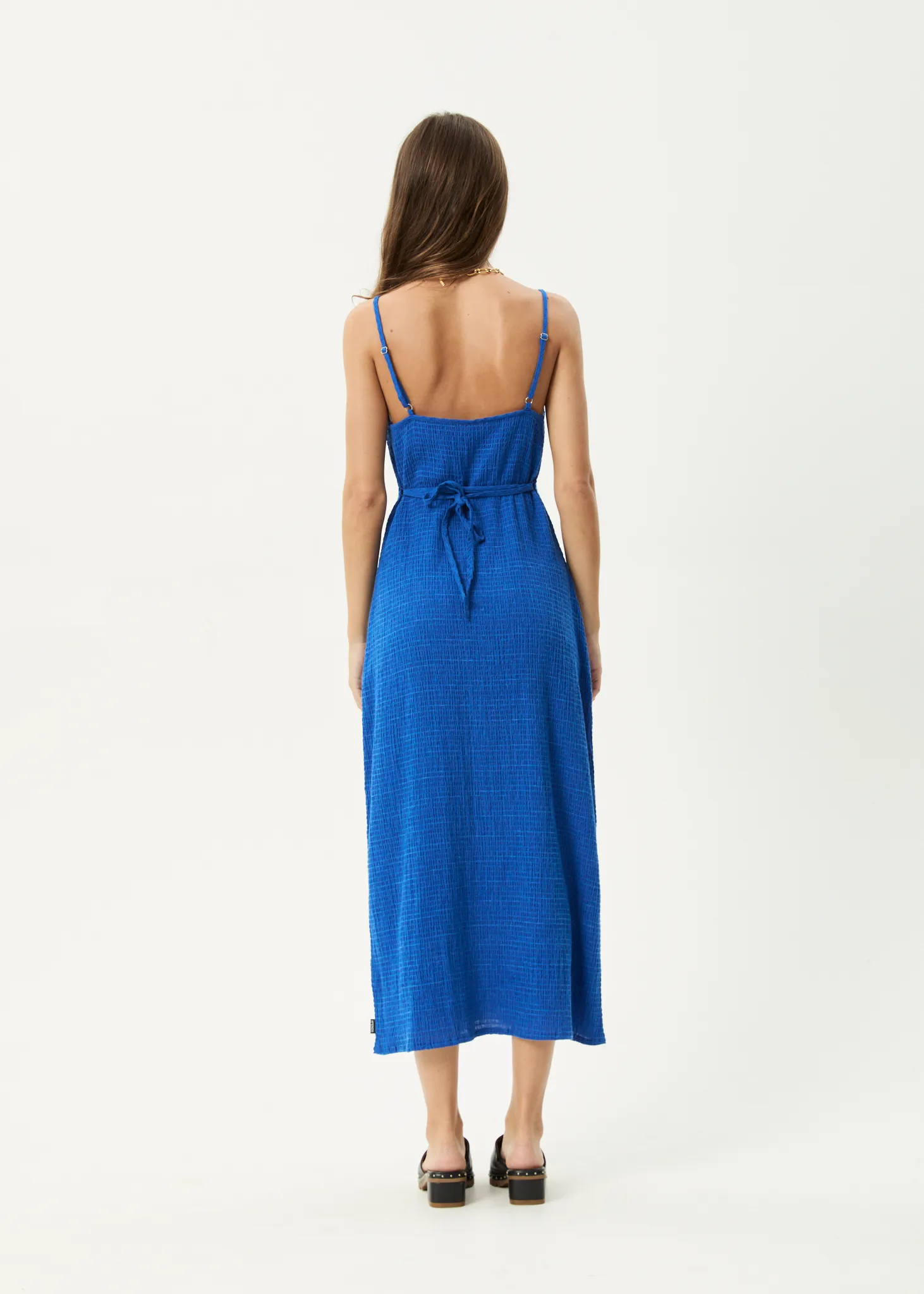 AFENDS Womens Rumi - Seersucker Maxi Dress - Marina sold by Afends product image thumbnail 4