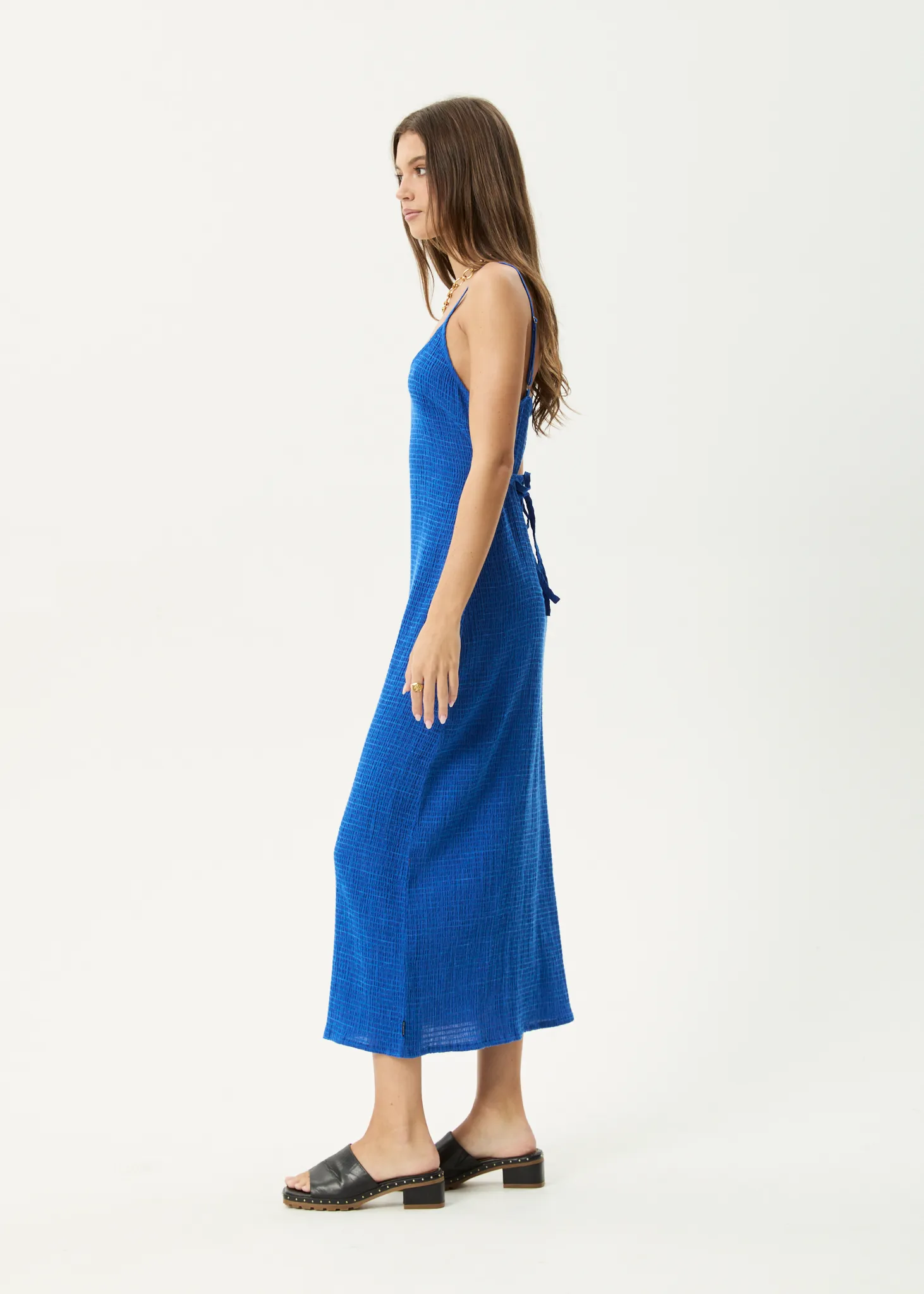 AFENDS Womens Rumi - Seersucker Maxi Dress - Marina sold by Afends product image thumbnail 3