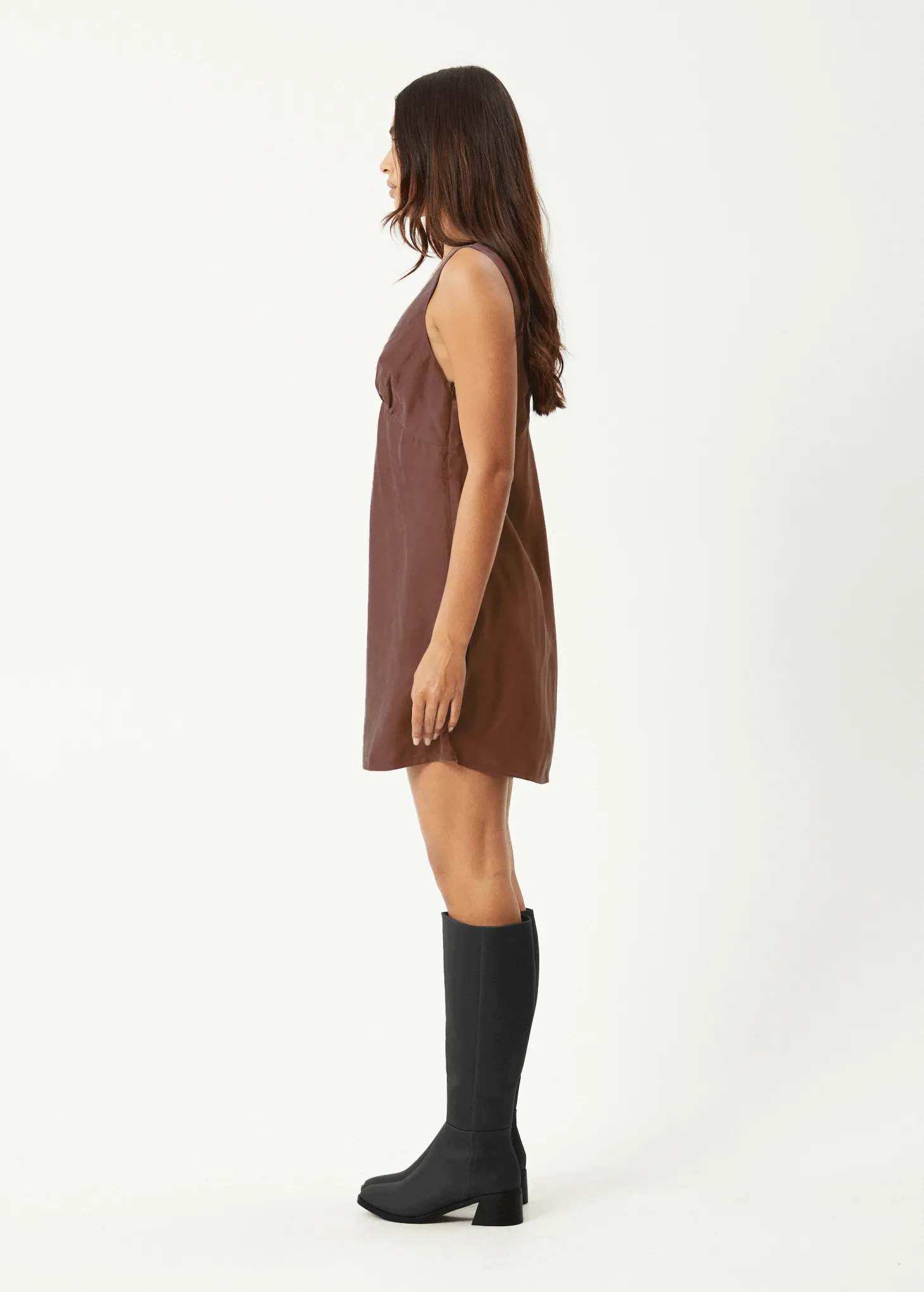 AFENDS Womens Grace - Cupro Mini Dress - Hazelnut sold by Afends product image thumbnail 4