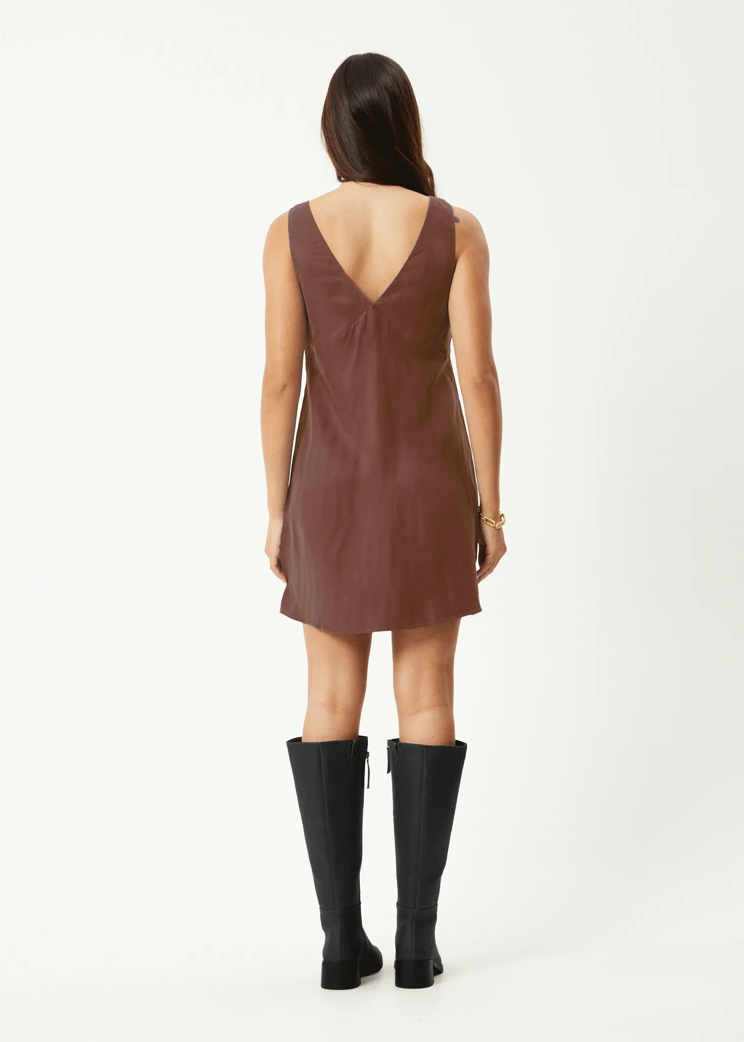 AFENDS Womens Grace - Cupro Mini Dress - Hazelnut sold by Afends product image thumbnail 5