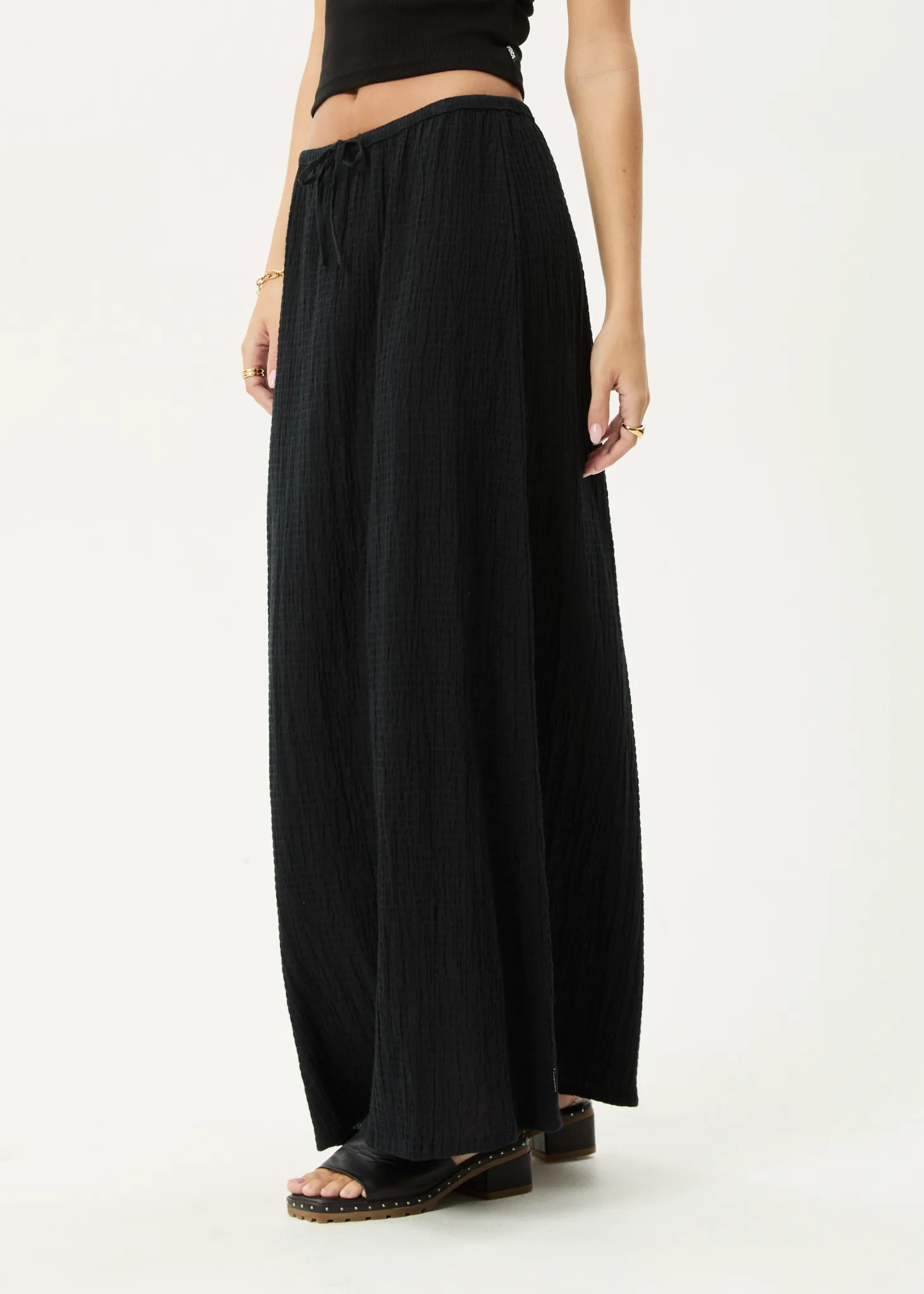 AFENDS Womens Focus - Seersucker Maxi Skirt - Black sold by Afends product image thumbnail 4