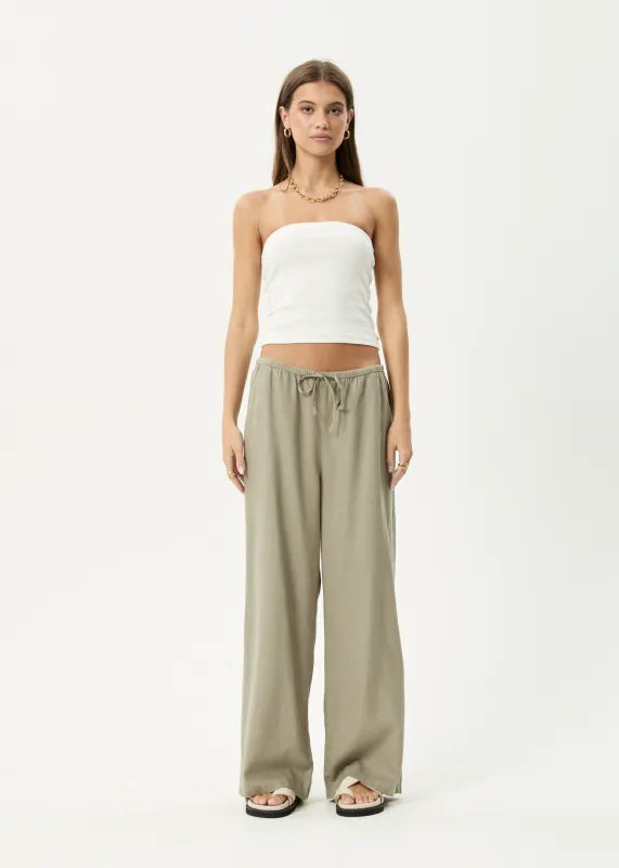 AFENDS Womens Lenni - Wide Leg Pant - Olive sold by Afends