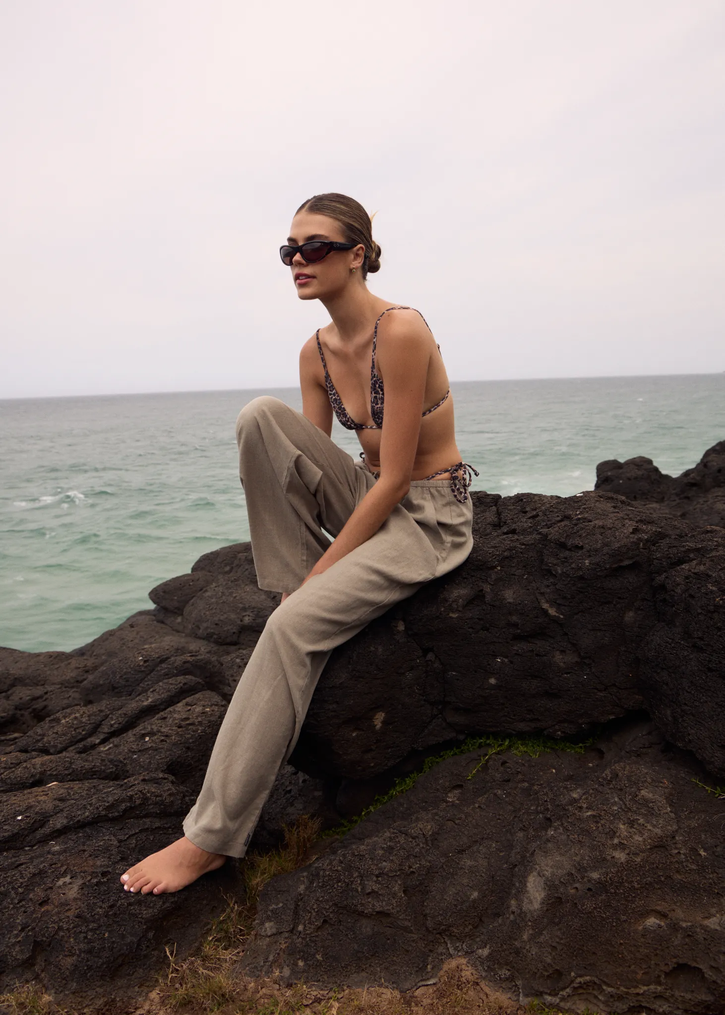 AFENDS Womens Lenni - Wide Leg Pant - Olive sold by Afends product image thumbnail 2