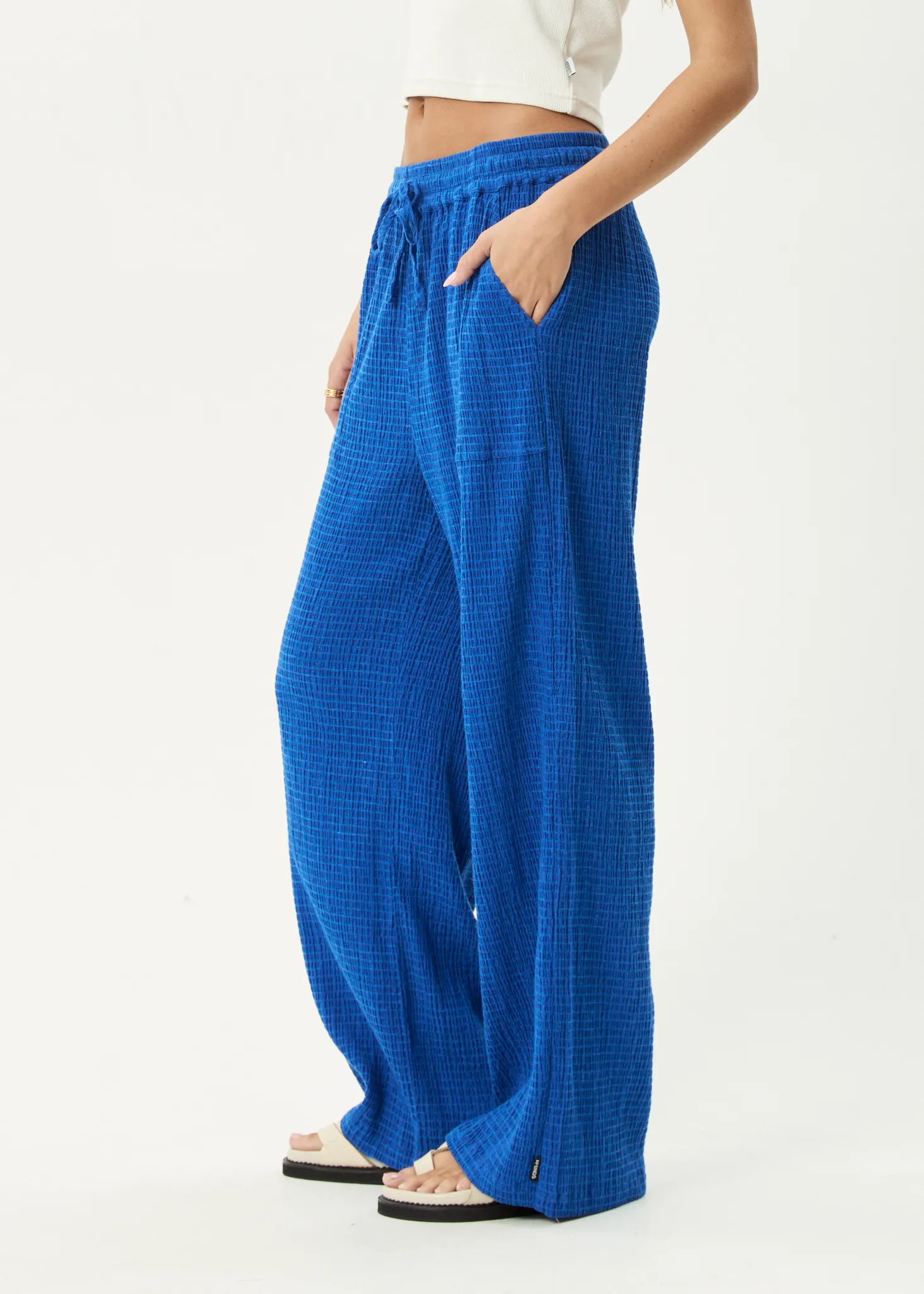 AFENDS Womens Marina - Seersucker Pant - Marina sold by Afends product image thumbnail 3