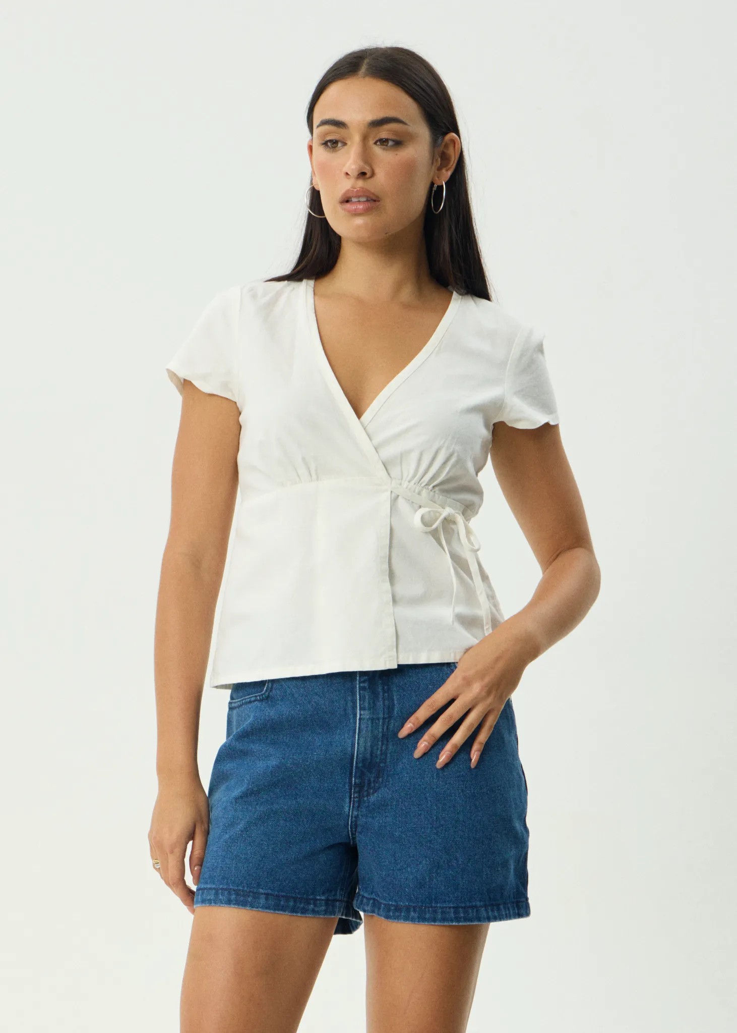 AFENDS Womens Loula - Wrap Top - White sold by Afends product image thumbnail 2