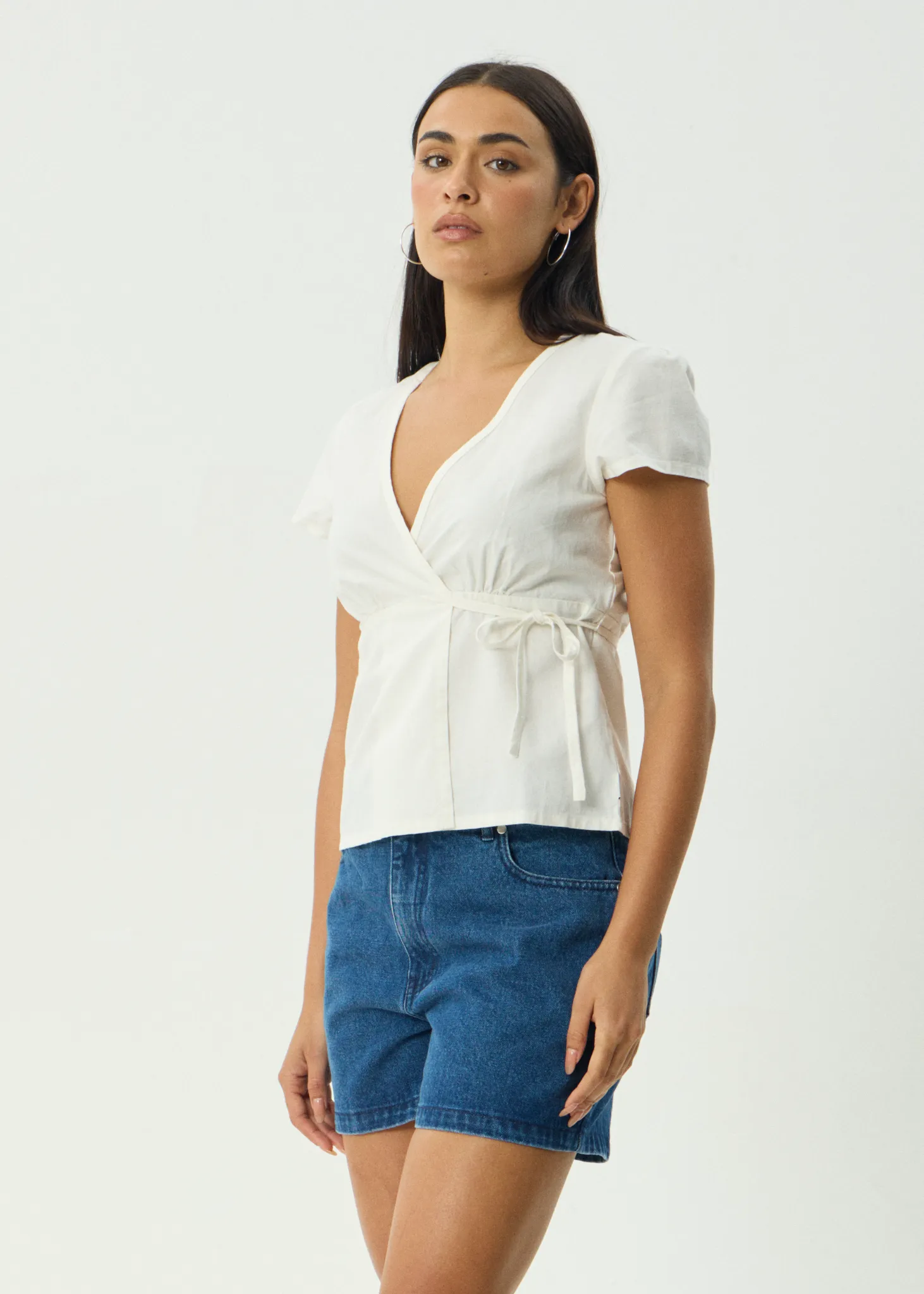 AFENDS Womens Loula - Wrap Top - White sold by Afends product image thumbnail 3