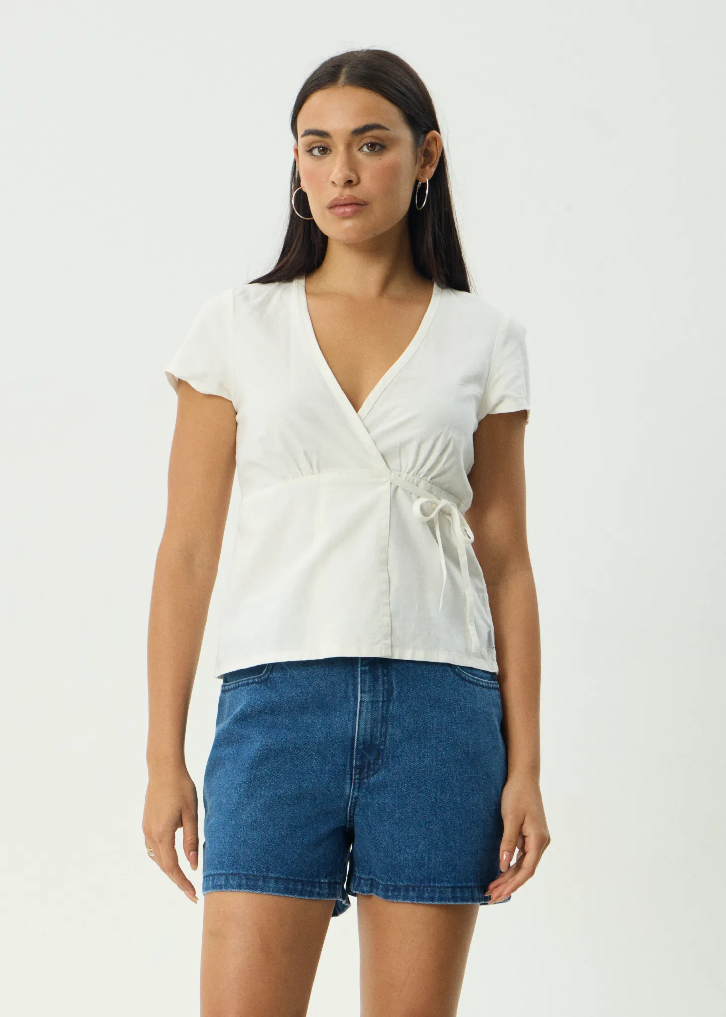 AFENDS Womens Loula - Wrap Top - White sold by Afends