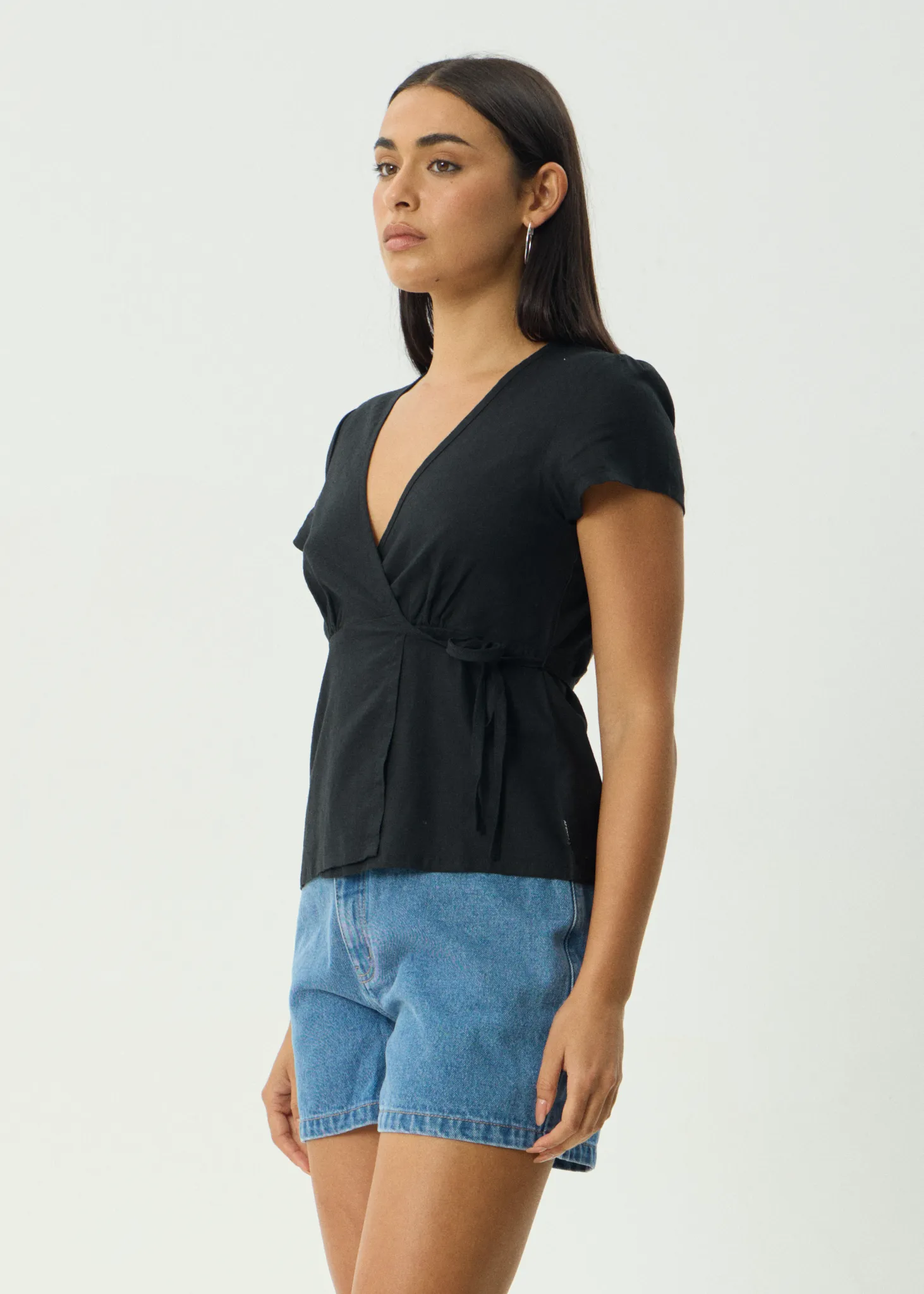 AFENDS Womens Loula - Wrap Top - Black sold by Afends product image thumbnail 3