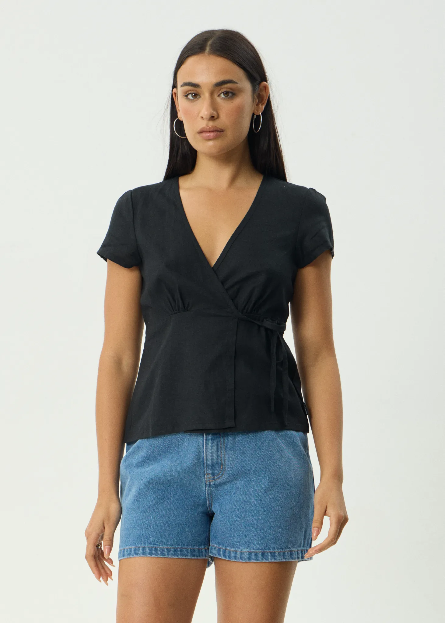 AFENDS Womens Loula - Wrap Top - Black sold by Afends