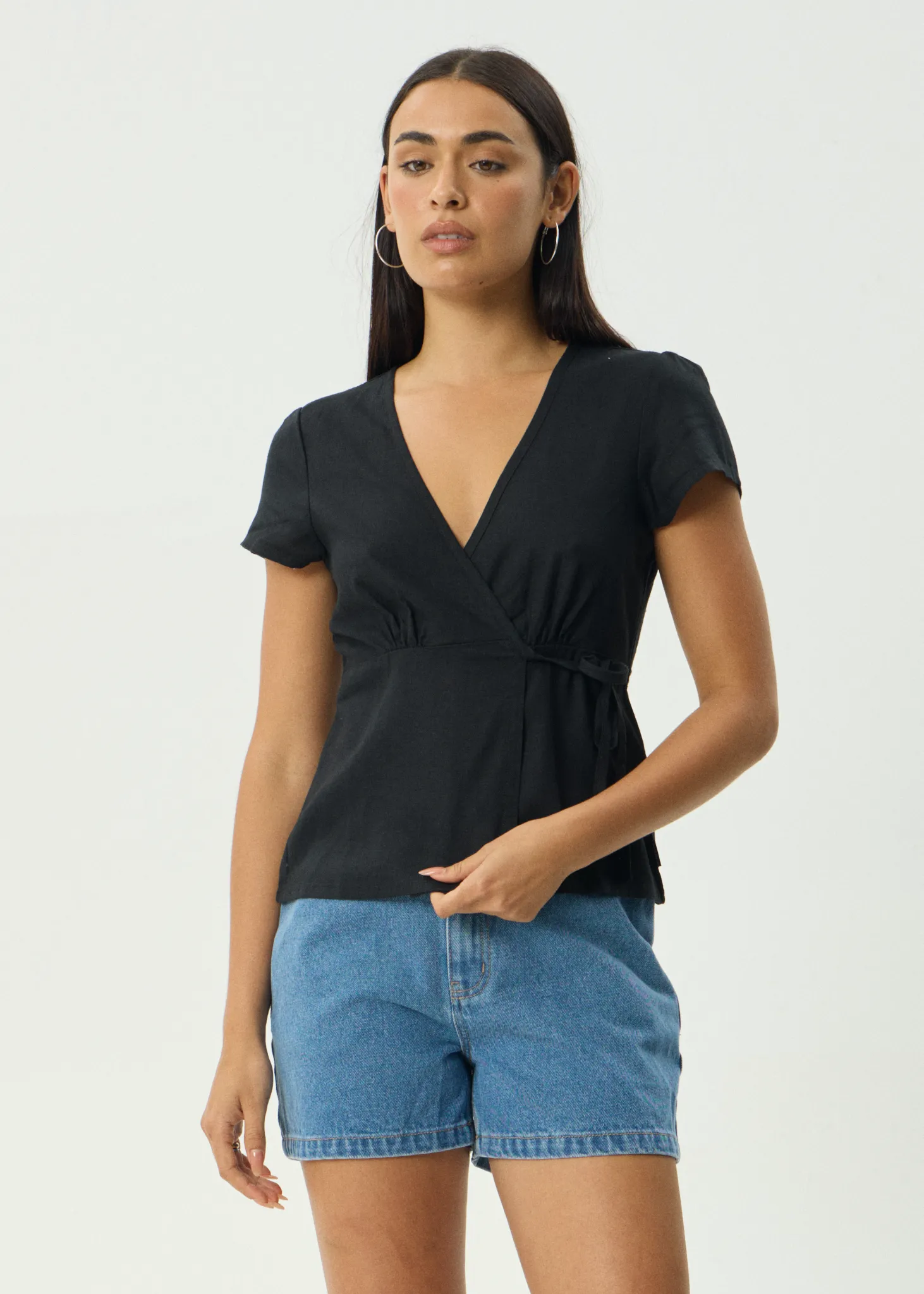 AFENDS Womens Loula - Wrap Top - Black sold by Afends product image thumbnail 2