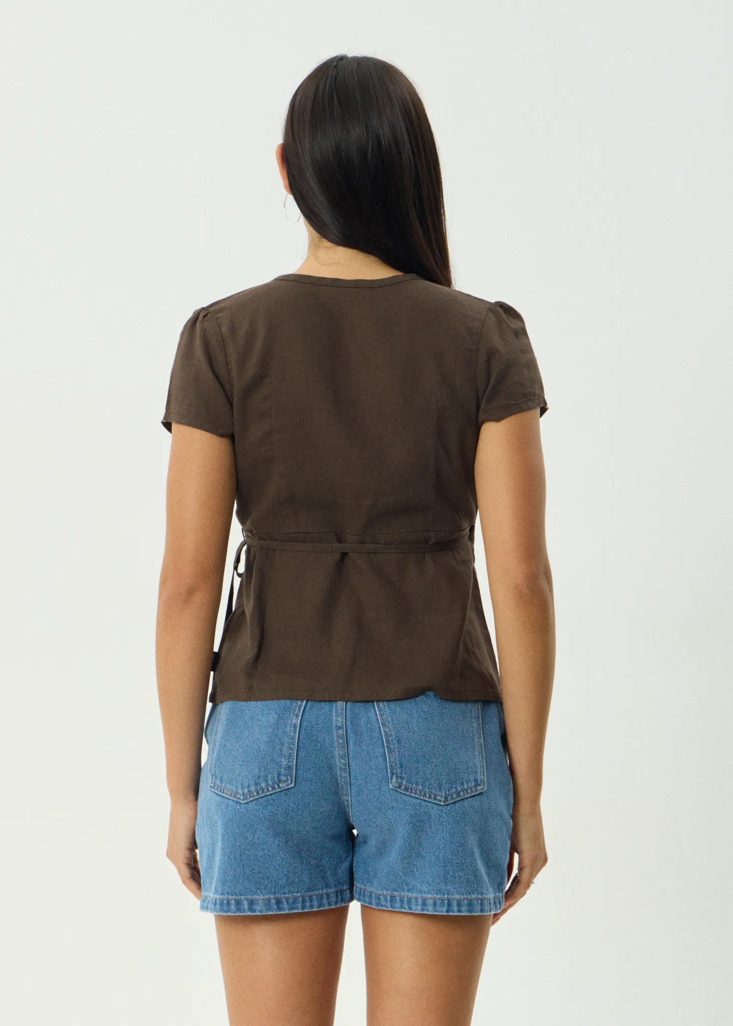AFENDS Womens Loula - Wrap Top - Coffee sold by Afends product image thumbnail 5