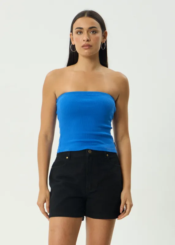 AFENDS Womens Jamie - Rib Tube Top - Marina sold by Afends