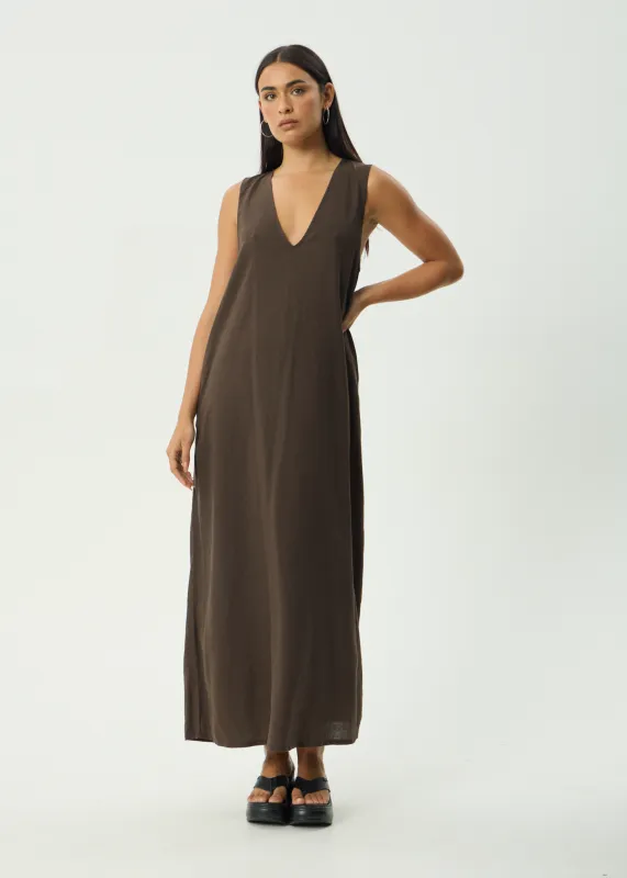 AFENDS Womens Lilo - Maxi Dress - Coffee sold by Afends