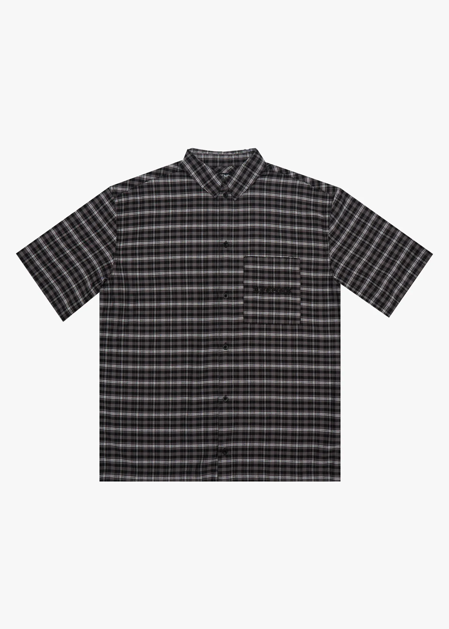 AFENDS Mens Darkness - Short Sleeve Shirt - Black Check sold by Afends
