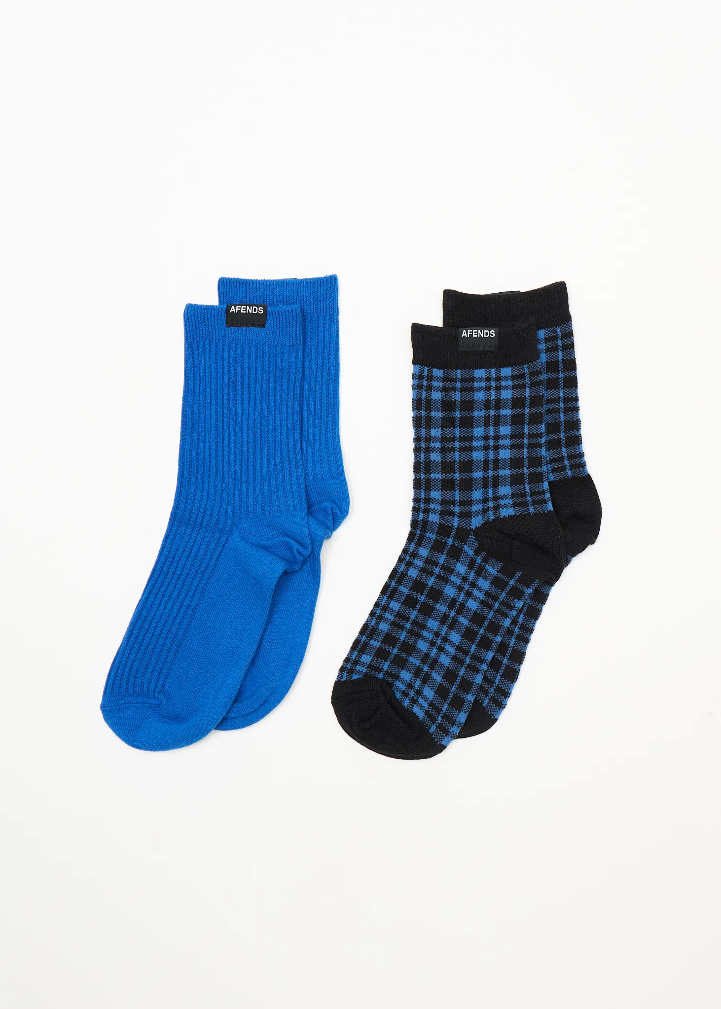 AFENDS Womens Camden Check - Socks Two Pack - Marina Check sold by Afends