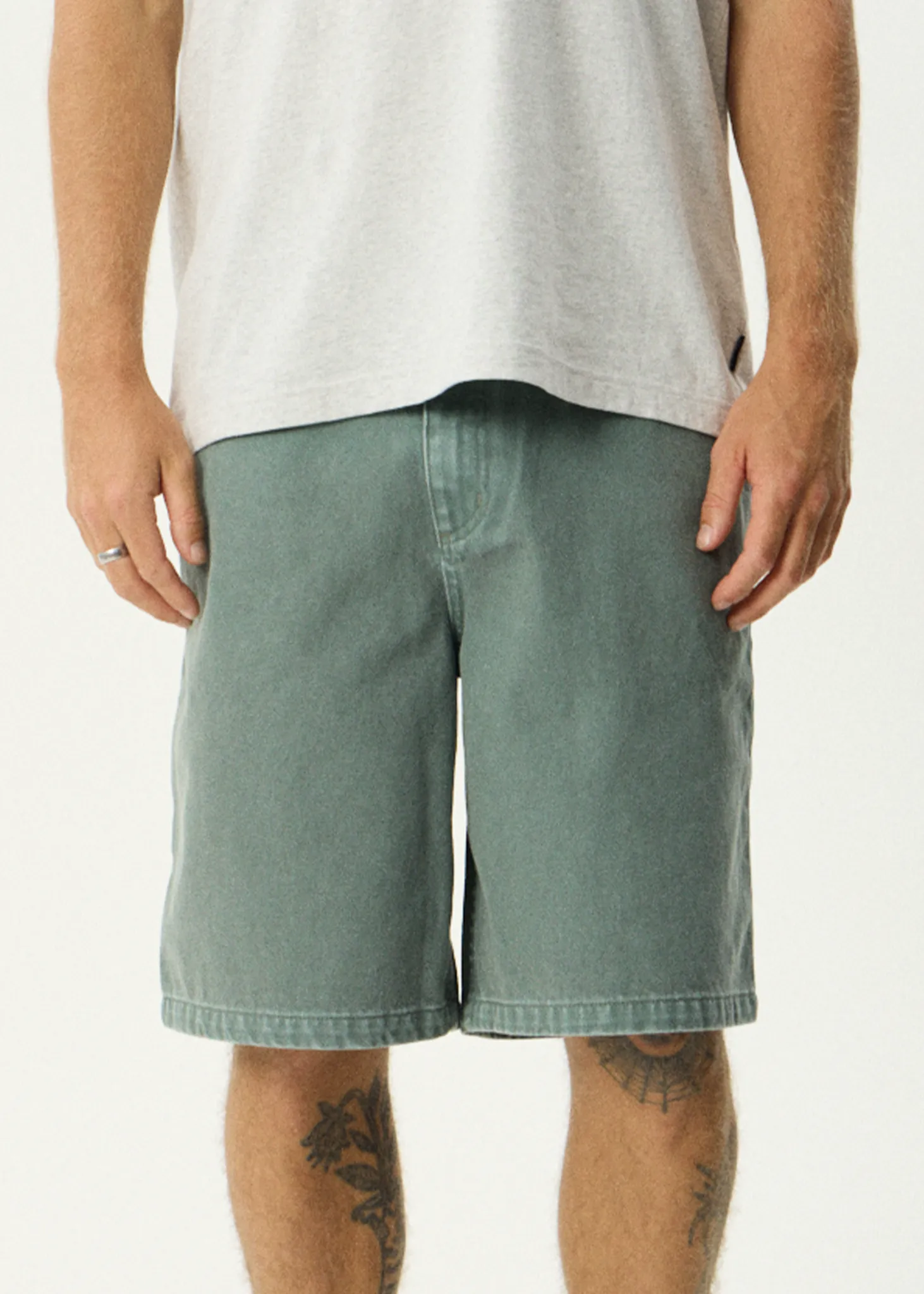 AFENDS Mens Lil C - Denim Baggy Short 22" - Washed Sycamore sold by Afends product image thumbnail 3