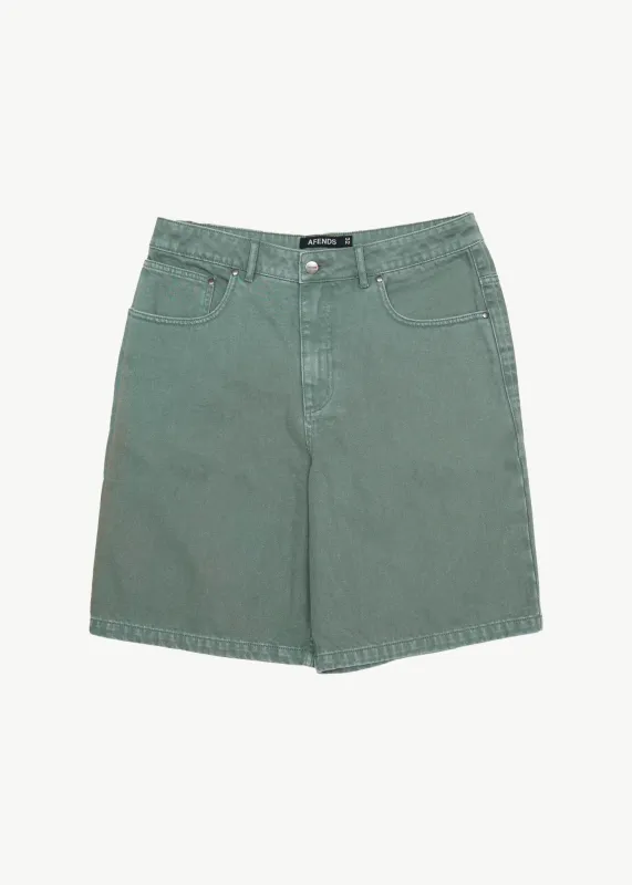 AFENDS Mens Lil C - Denim Baggy Short 22" - Washed Sycamore sold by Afends