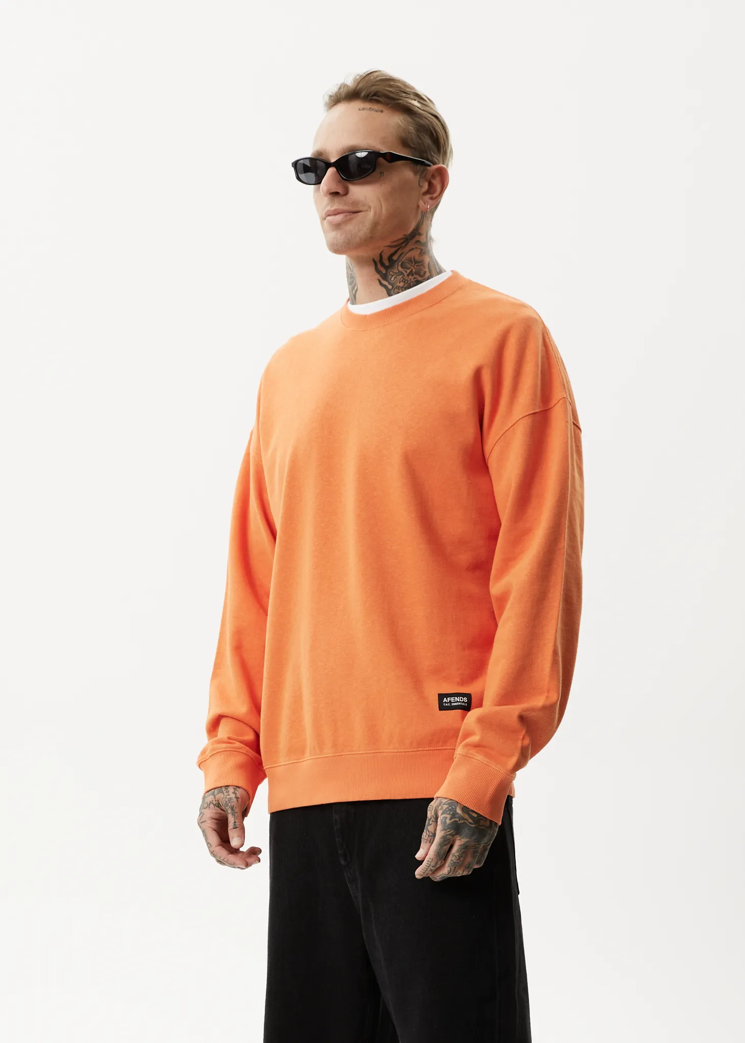 AFENDS Mens Sativa - Oversized Crew Neck Jumper - Sunset sold by Afends product image thumbnail 3