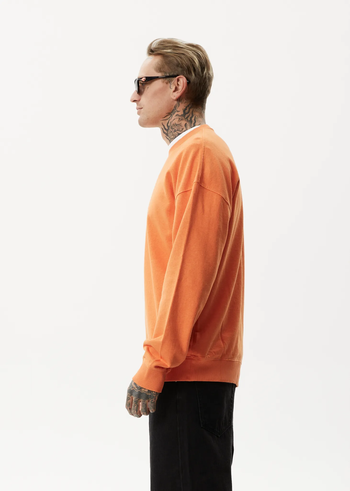 AFENDS Mens Sativa - Oversized Crew Neck Jumper - Sunset sold by Afends product image thumbnail 4