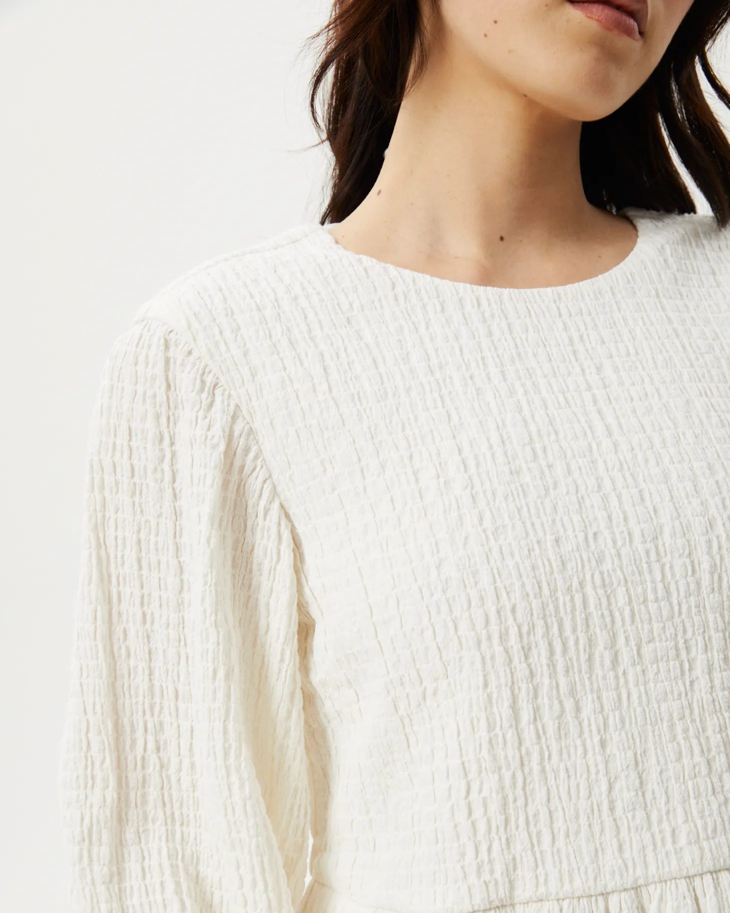 AFENDS Womens Focus - Seersucker Mini Dress - White sold by Afends product image thumbnail 5