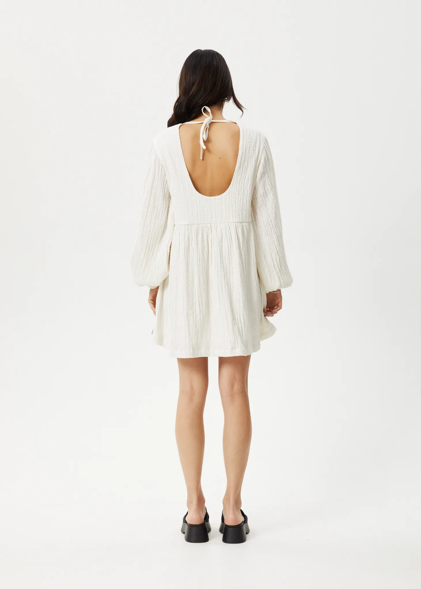 AFENDS Womens Focus - Seersucker Mini Dress - White sold by Afends product image thumbnail 4