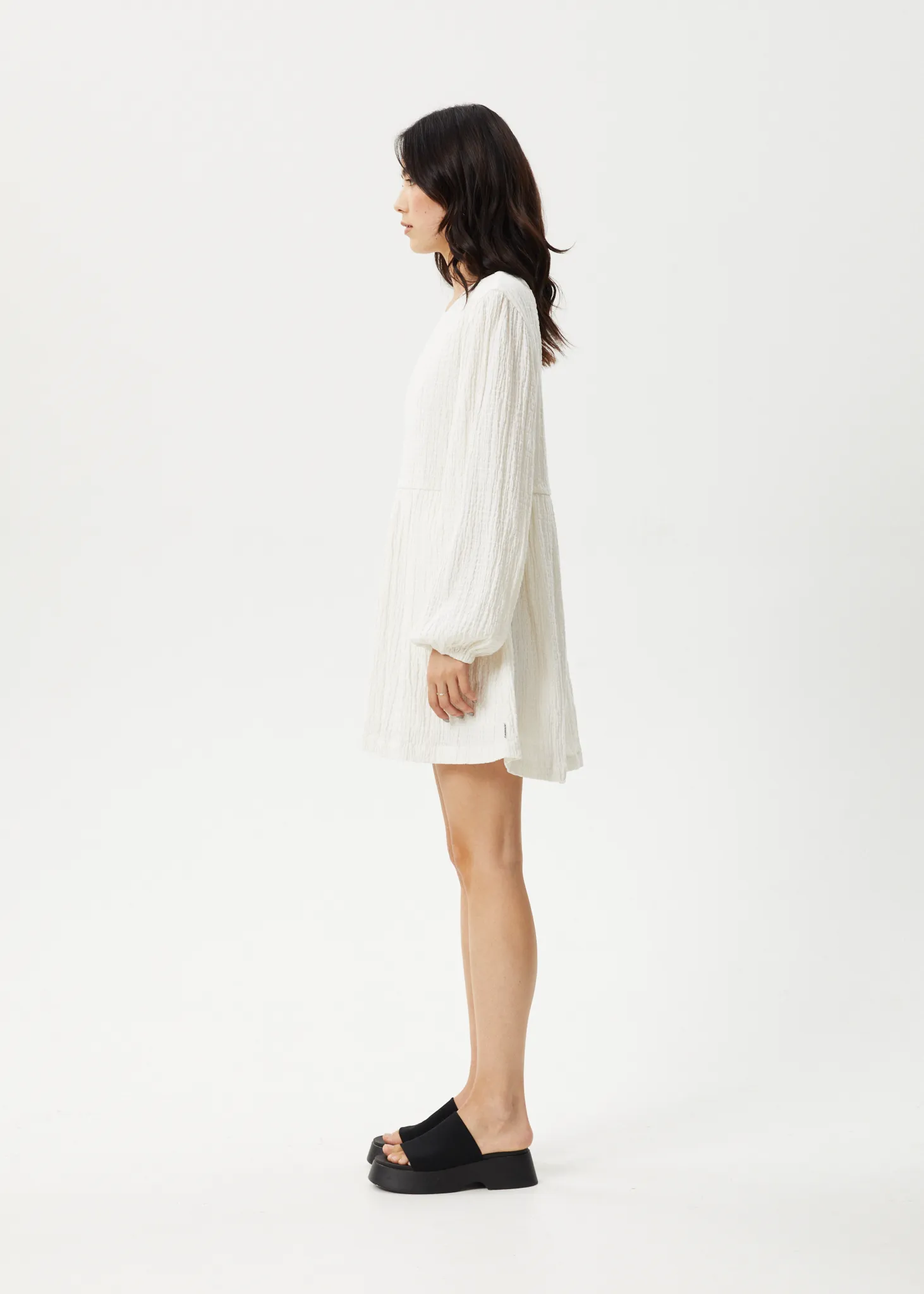 AFENDS Womens Focus - Seersucker Mini Dress - White sold by Afends product image thumbnail 3