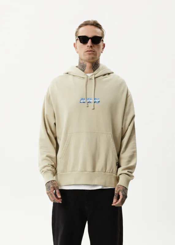 AFENDS Mens Chromed - Hoodie - Cement sold by Afends